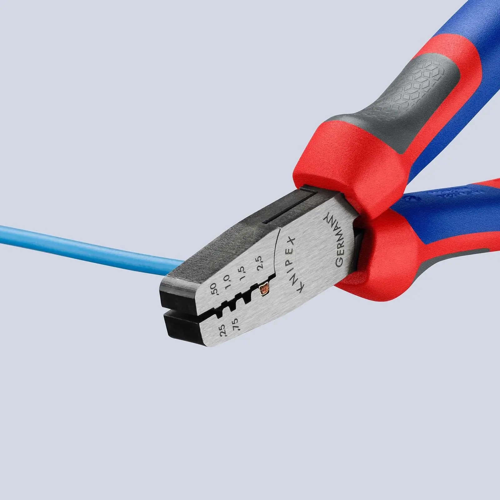 KNIPEX Crimping Pliers for Wire Ferrules 145mm 0.25-2.5mm² 145mm Multi Component Grips 97 62 145 A - Image 2