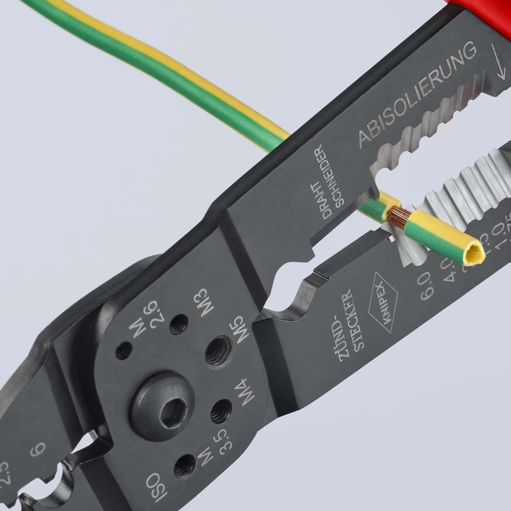 KNIPEX Crimping Pliers Wire Strippers for Insulated Terminals 230mm Multi Component Grips 97 21 215 - Image 6