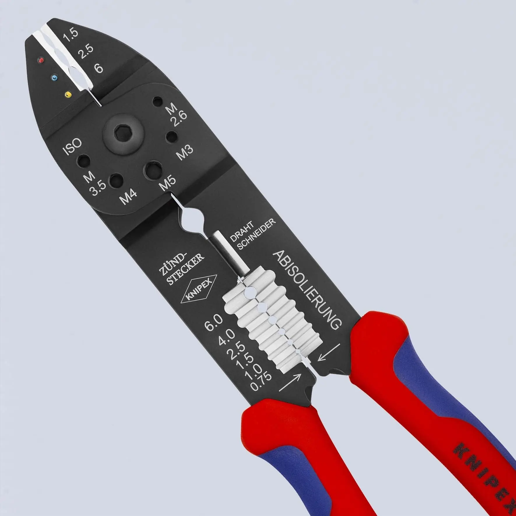 KNIPEX Crimping Pliers Wire Strippers for Insulated Terminals 230mm Multi Component Grips 97 21 215 - Image 8