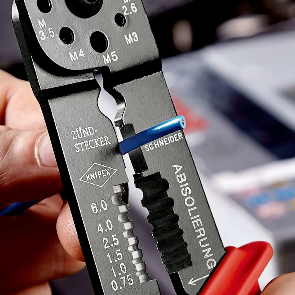 KNIPEX Crimping Pliers Wire Strippers for Non and Insulated Terminals 240mm Multi Component Grips 97 22 240 SB - Image 5
