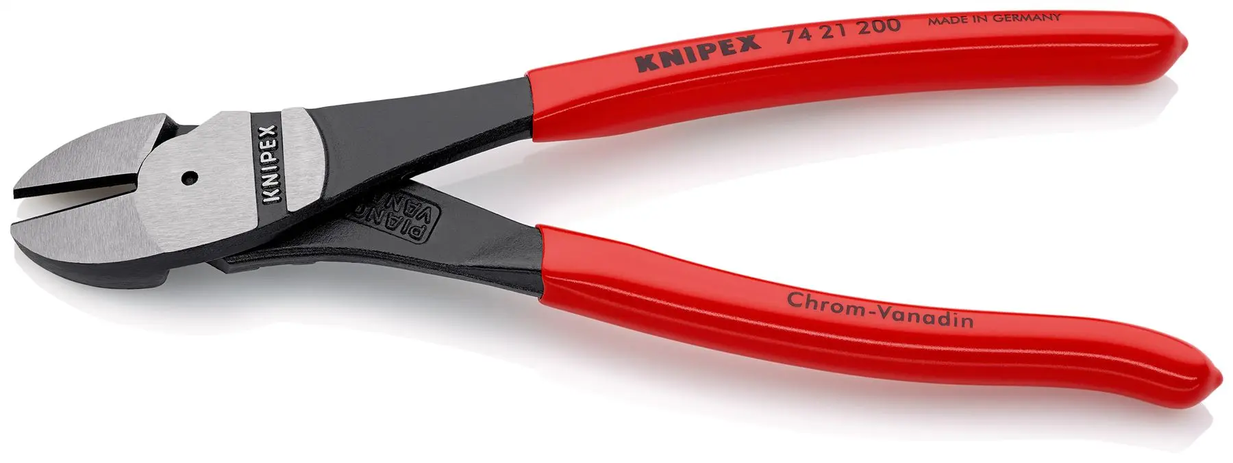 KNIPEX Diagonal Cutting Pliers High Leverage Side Cutters 12° Angled Head 200mm Plastic Coated 74 21 200 - Image 2