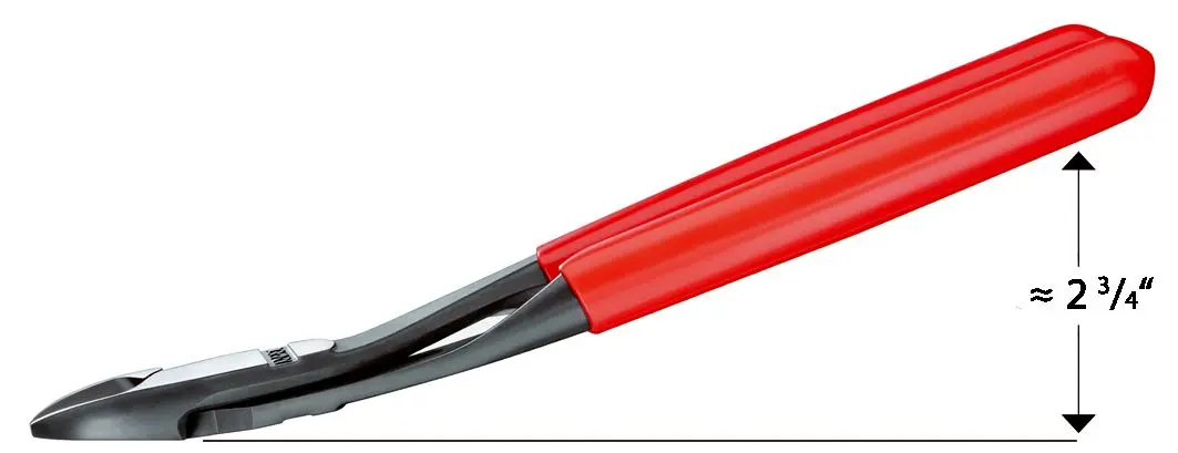 KNIPEX Diagonal Cutting Pliers High Leverage Side Cutters 12° Angled Head 200mm Plastic Coated 74 21 200 - Image 4