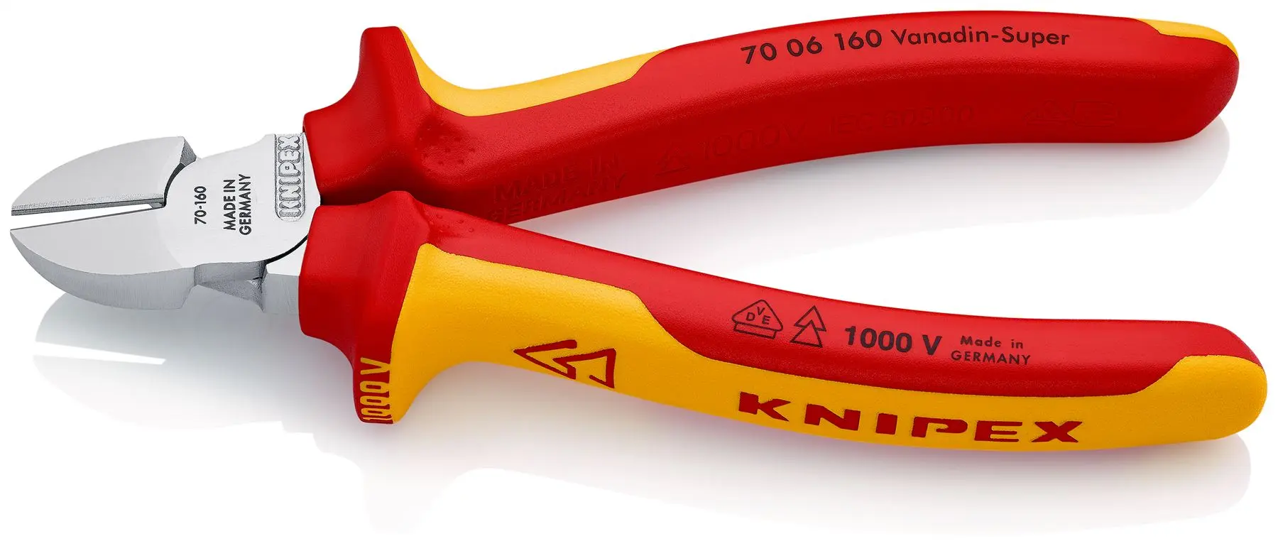 KNIPEX Diagonal Cutting Pliers Side Cutters 160mm VDE Insulated Multi Component Grips 70 06 160 SB - Image 2