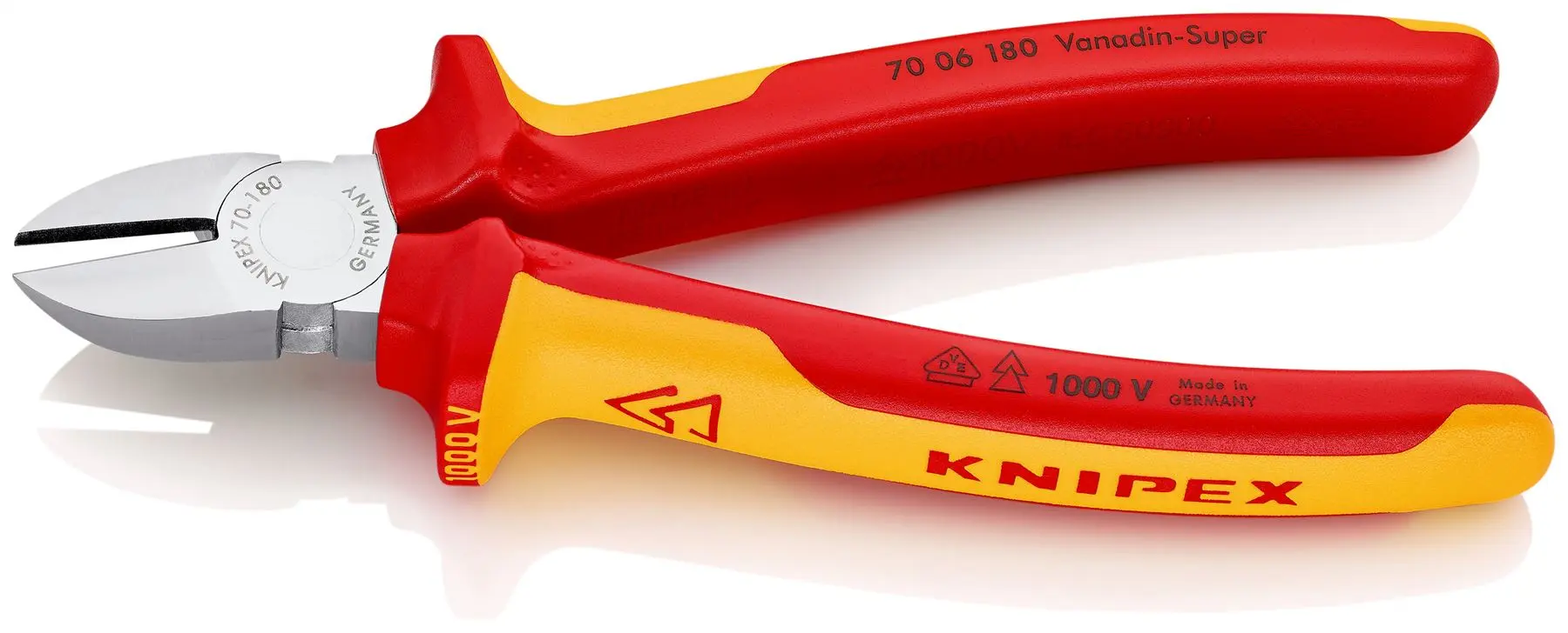 KNIPEX Diagonal Cutting Pliers Side Cutters 180mm VDE Insulated Multi Component Grips 70 06 180 SB - Image 2