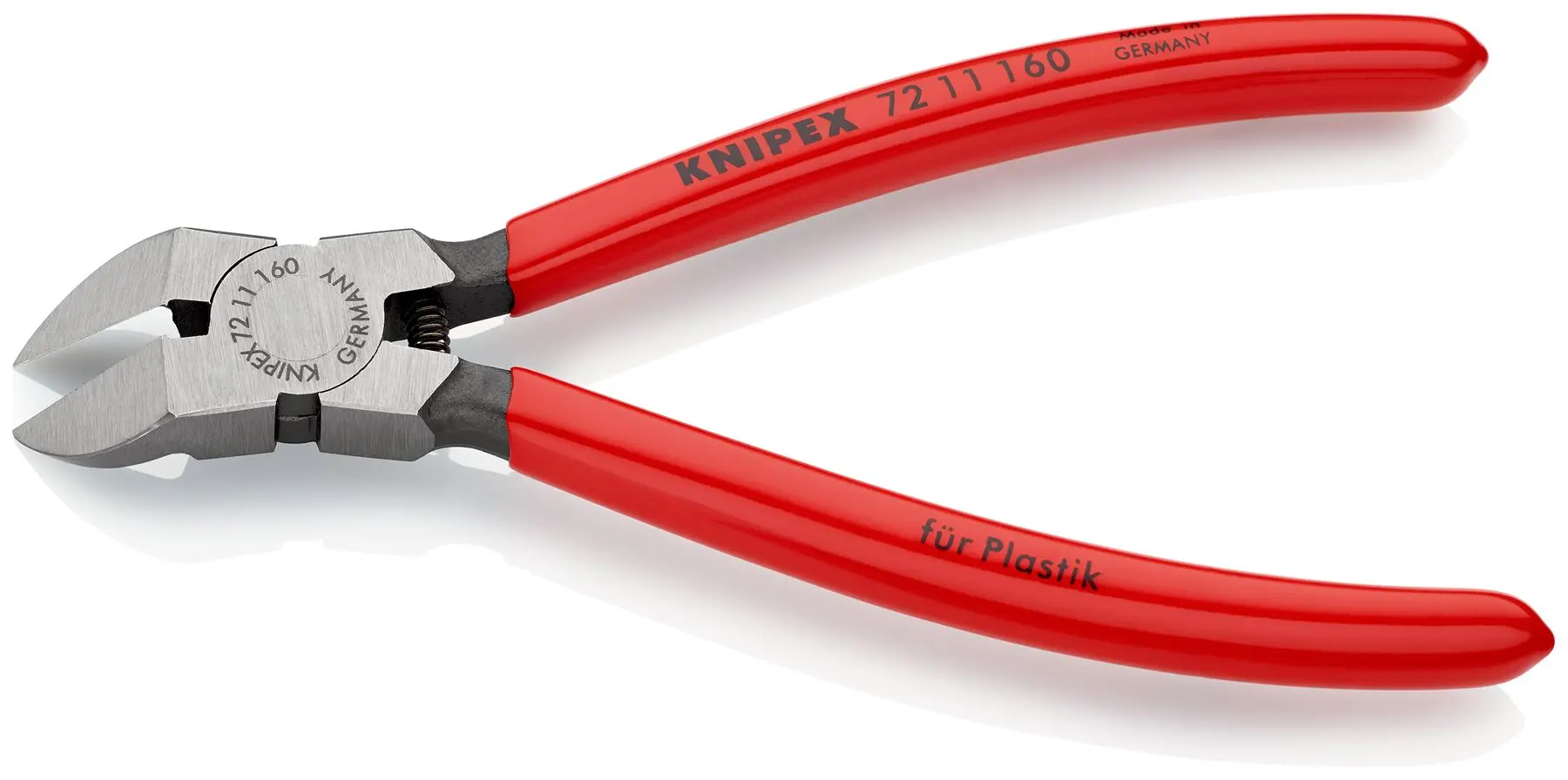 Knipex Diagonal Side Cutters for Plastics 160mm 45° Cutting Pliers Grips 72 11 160 - Image 2