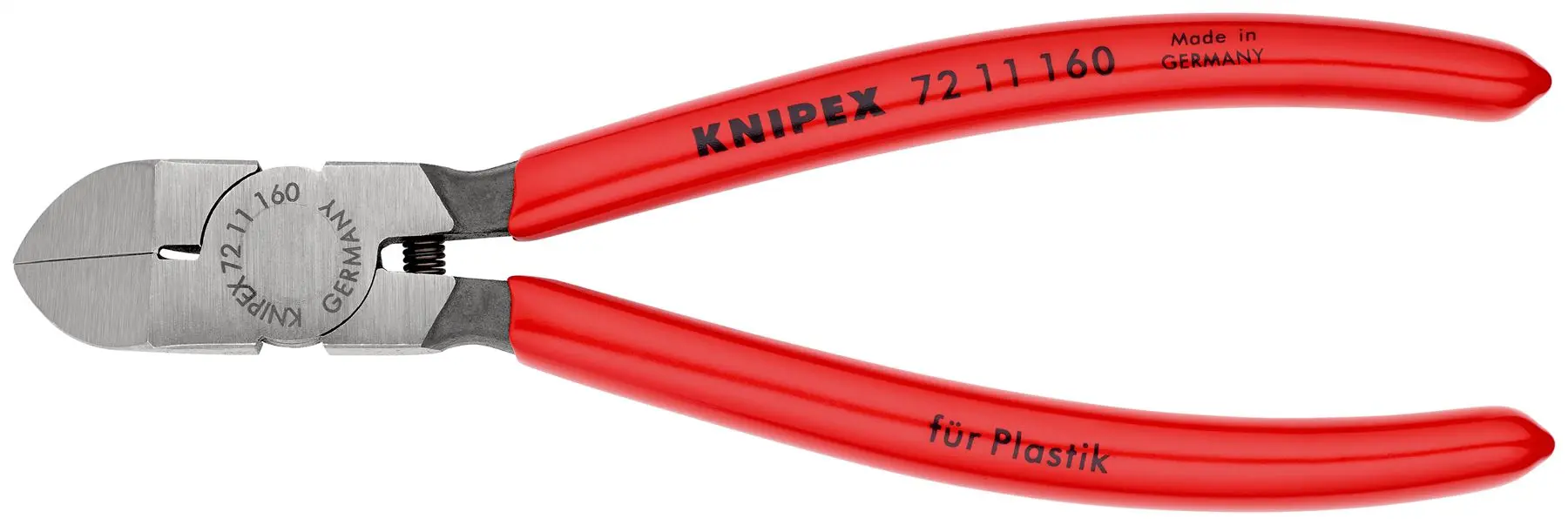 Knipex Diagonal Side Cutters for Plastics 160mm 45° Cutting Pliers Grips 72 11 160 - Image 3