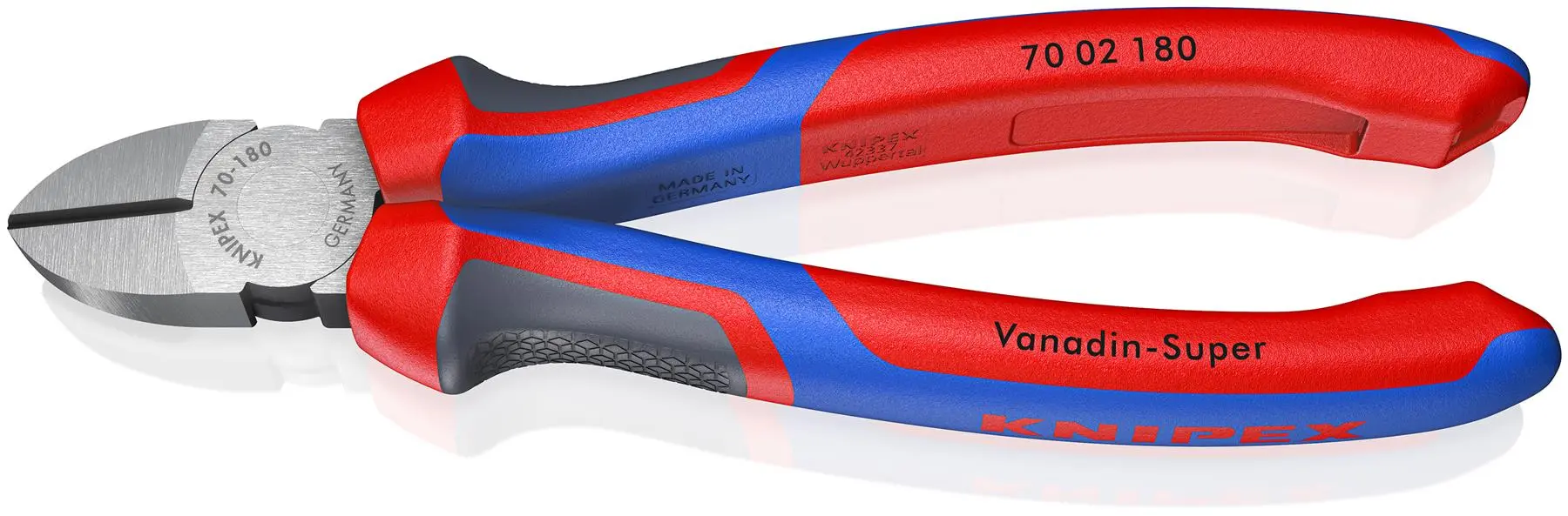 KNIPEX Diagonal Side Cutting Pliers 180mm with Comfort Handles 70 02 180