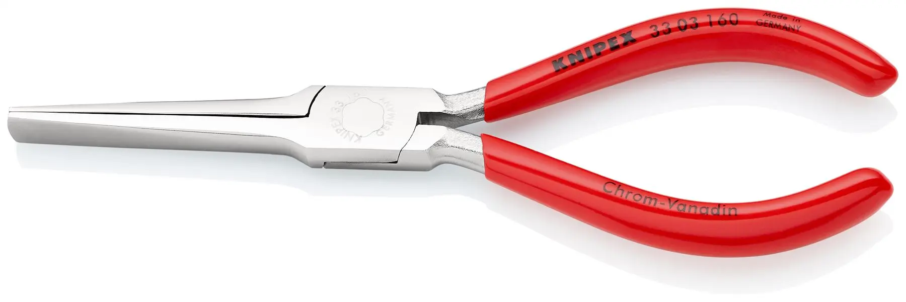 KNIPEX Duckbill Pliers Long Broad Thin Tapered Jaws 160mm Chrome Plastic Coated 33 03 160