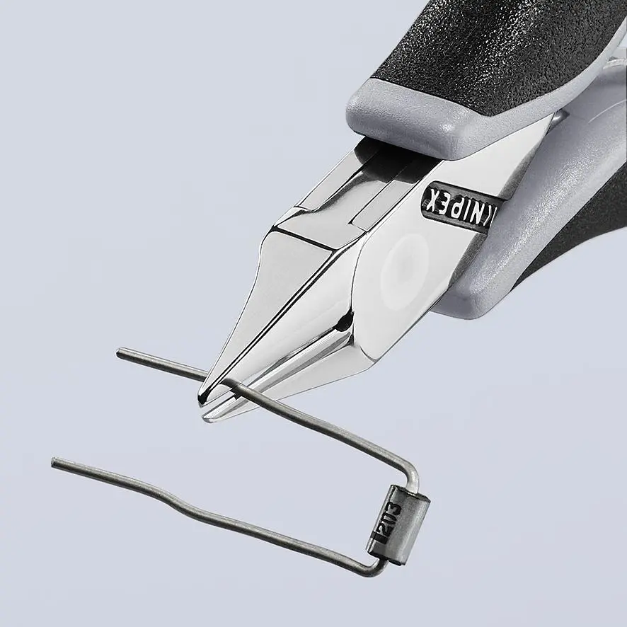 KNIPEX Electronics Diagonal Cutter Pliers Pointed Flat Head Small Bevel 115mm Multi Component Grips 77 52 115 ESD - Image 3