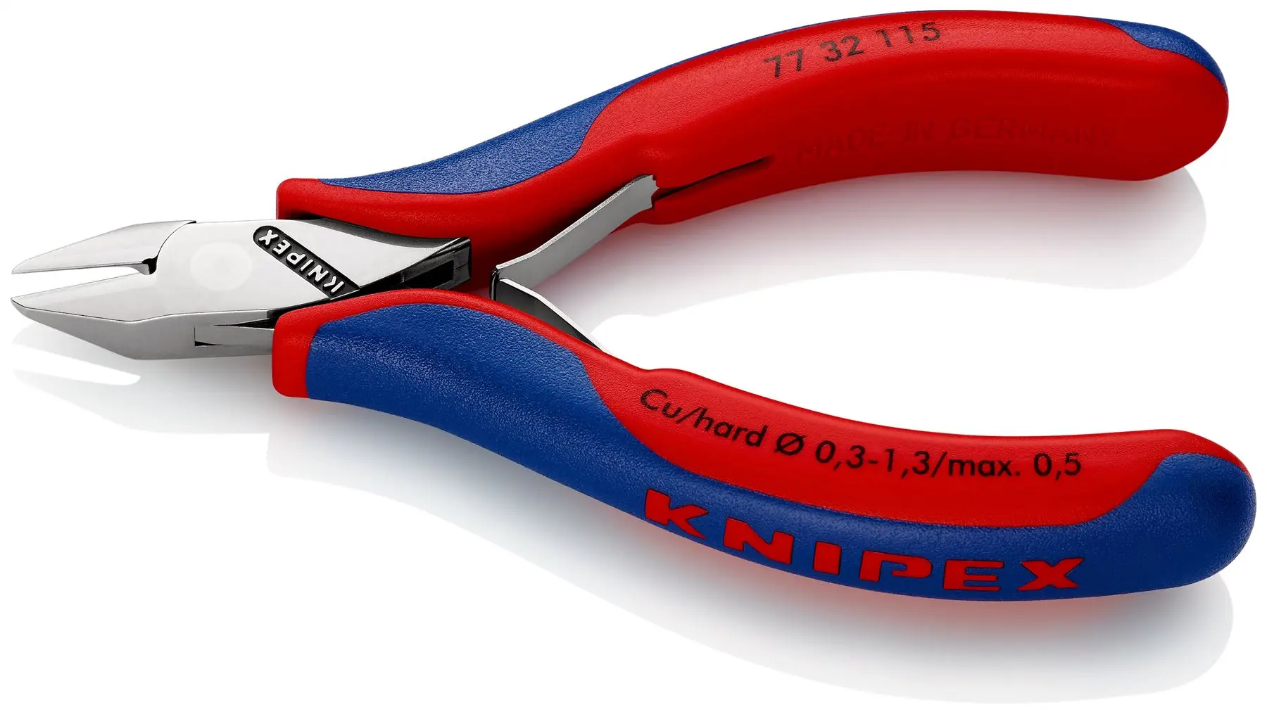 KNIPEX Electronics Diagonal Cutter Pliers Pointed Head Small Bevel 115mm Multi Component Grips 77 32 115 - Image 2
