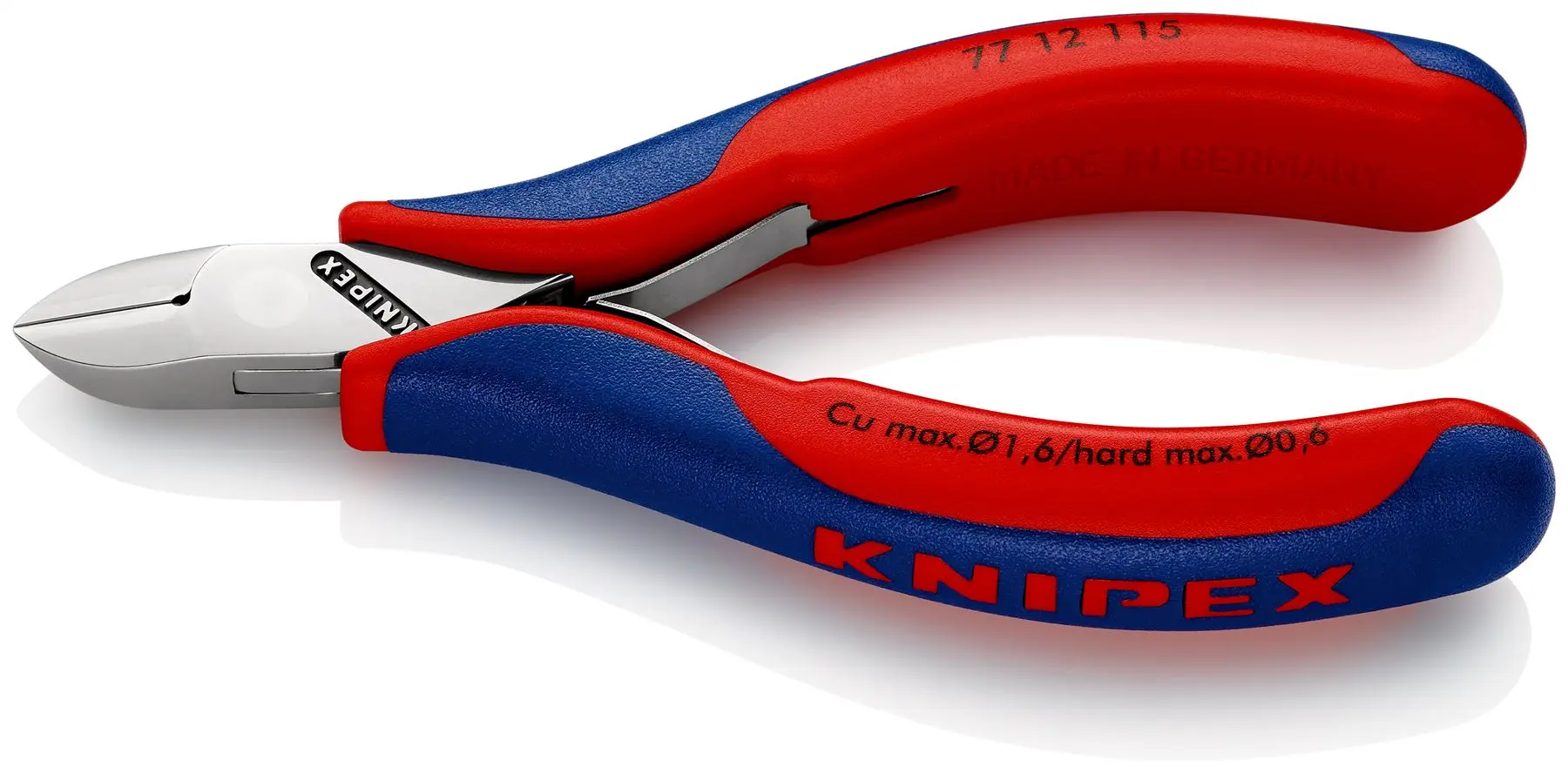 KNIPEX Electronics Diagonal Cutter Pliers Round Head Bevelled 115mm Multi Component Grips 77 12 115