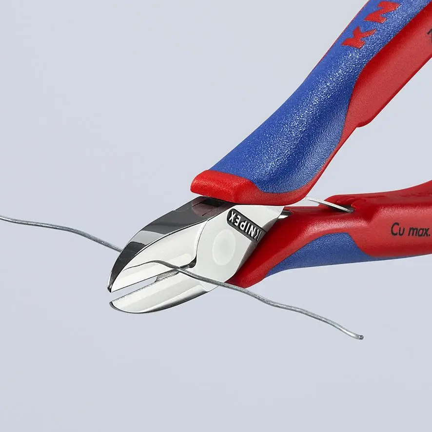 KNIPEX Electronics Diagonal Cutter Pliers Round Head Small Bevel 130mm Multi Component Grips 77 02 130 - Image 3