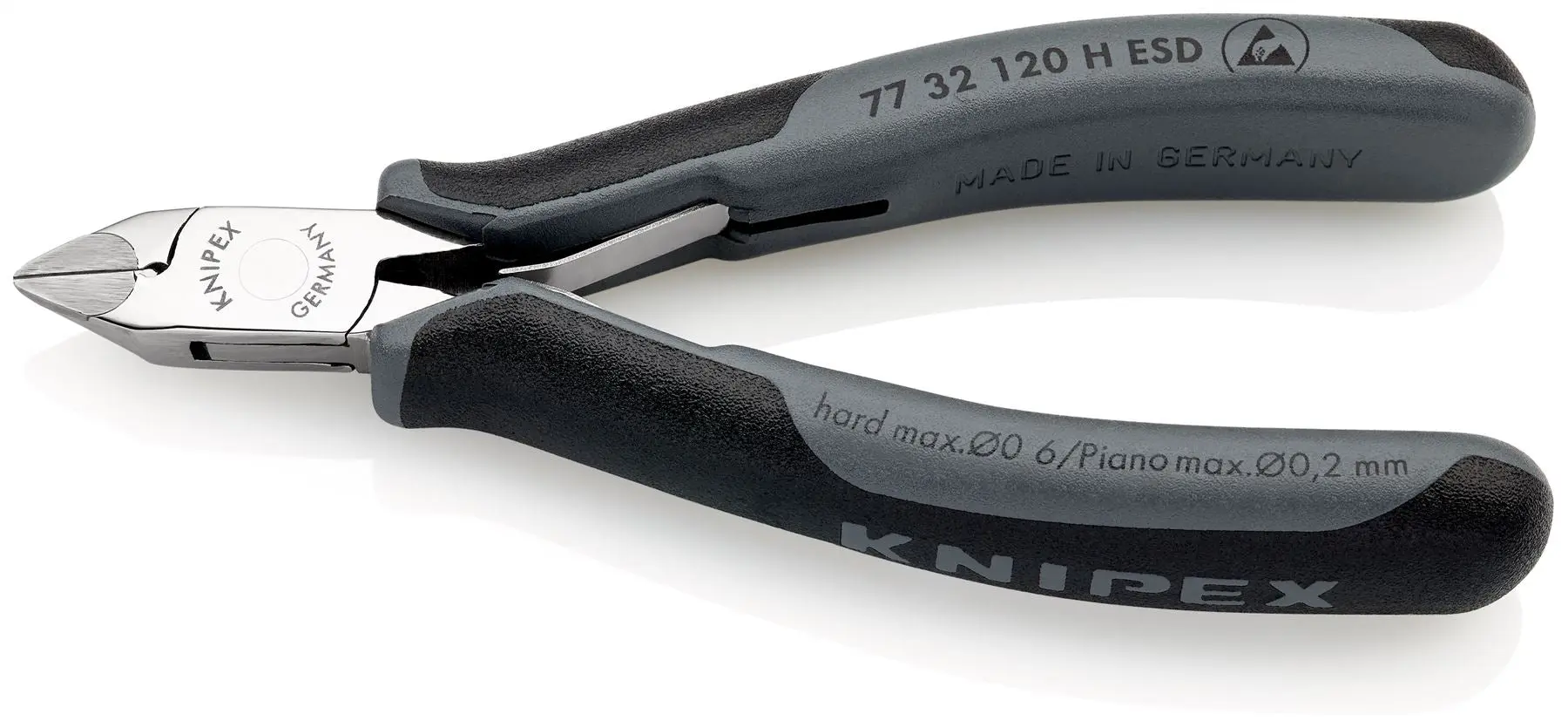 KNIPEX Electronics Diagonal Side Cutting Pliers with Carbide Cutting Edges 77 32 120 H ESD