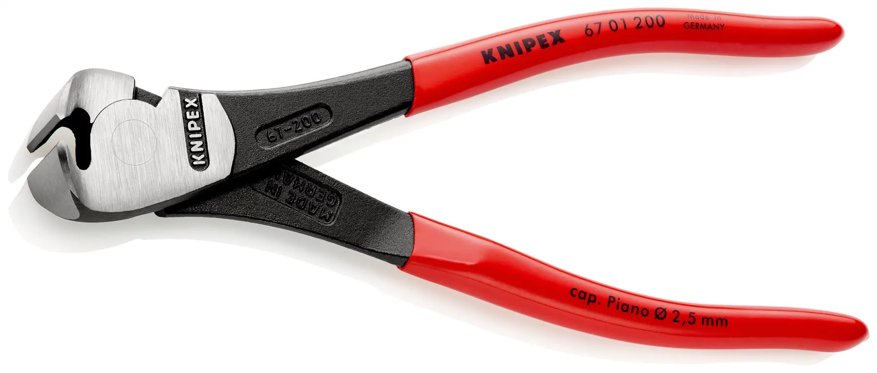 KNIPEX End Cutting Pliers Nipper High Leverage 200mm Plastic Coated 67 01 200 - Image 2