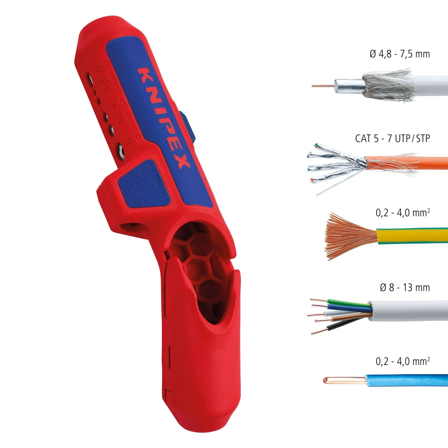 Knipex ErgoStrip® Universal Wire Stripping Tool 135mm 16 95 01 SB - Image 7