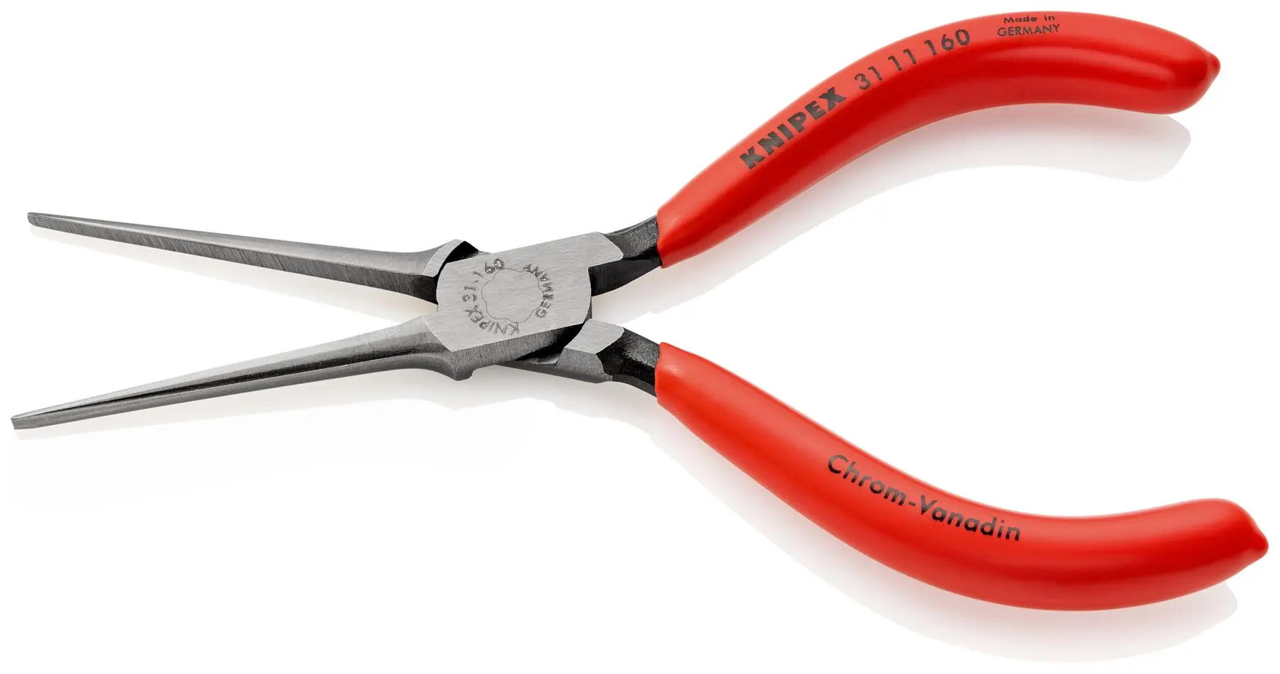 KNIPEX Flat Needle Nose Pliers 160mm Plastic Coated Handles 31 11 160 - Image 2