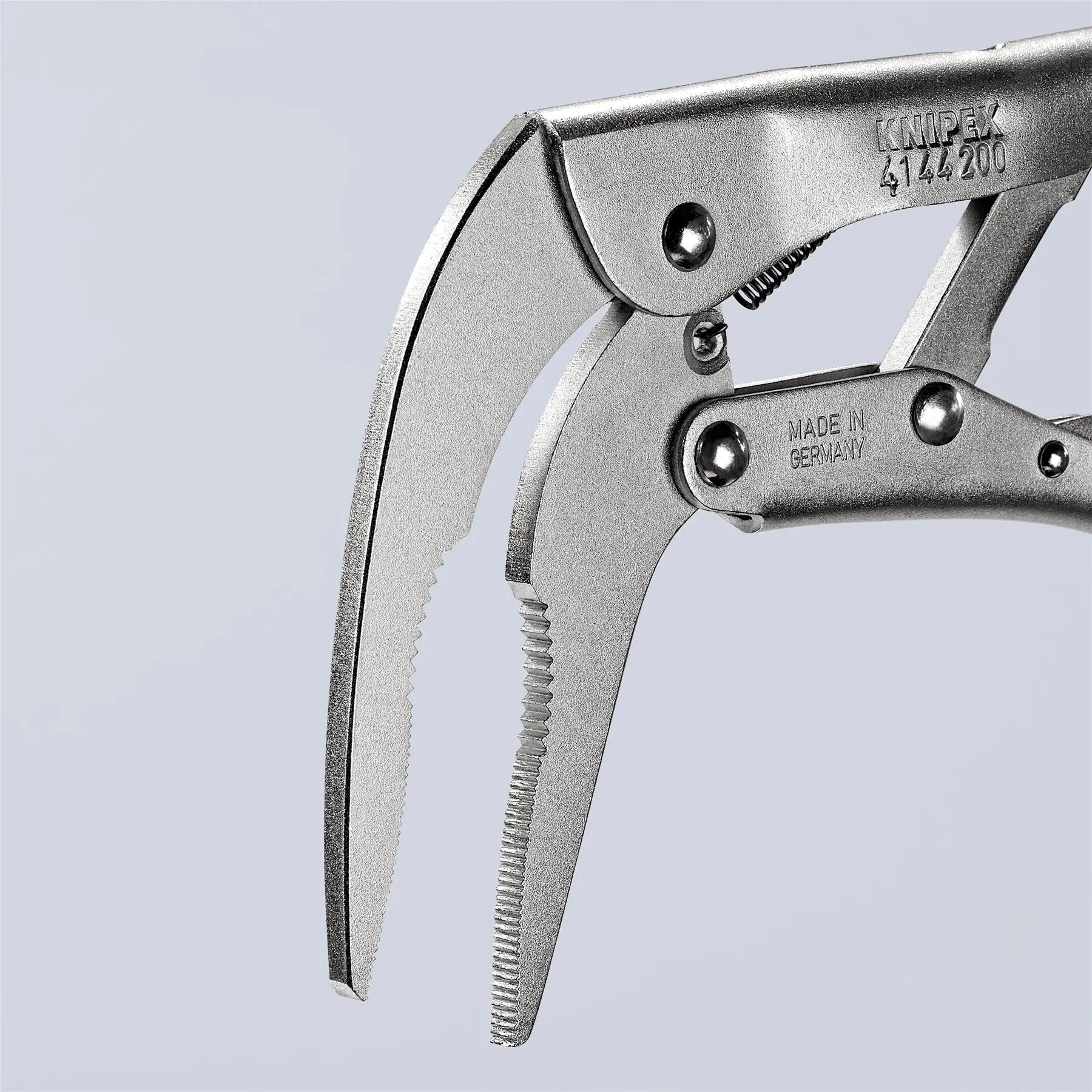 KNIPEX Grip Locking Pliers Mole Grips Bent Nose 200mm Galvanised 41 44 200 - Image 4