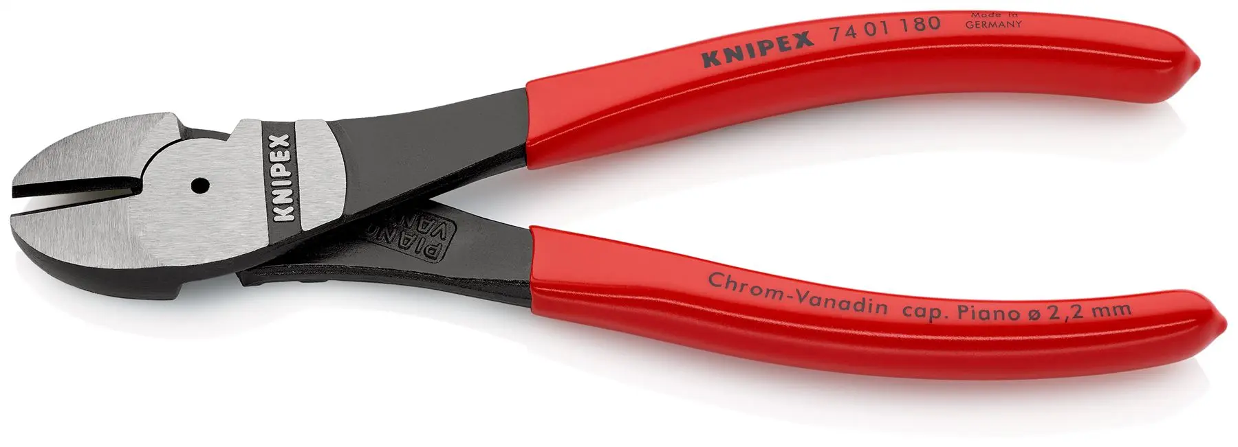 Knipex High Leverage Diagonal Side Cutting Pliers 180mm 74 01 180 - Image 2