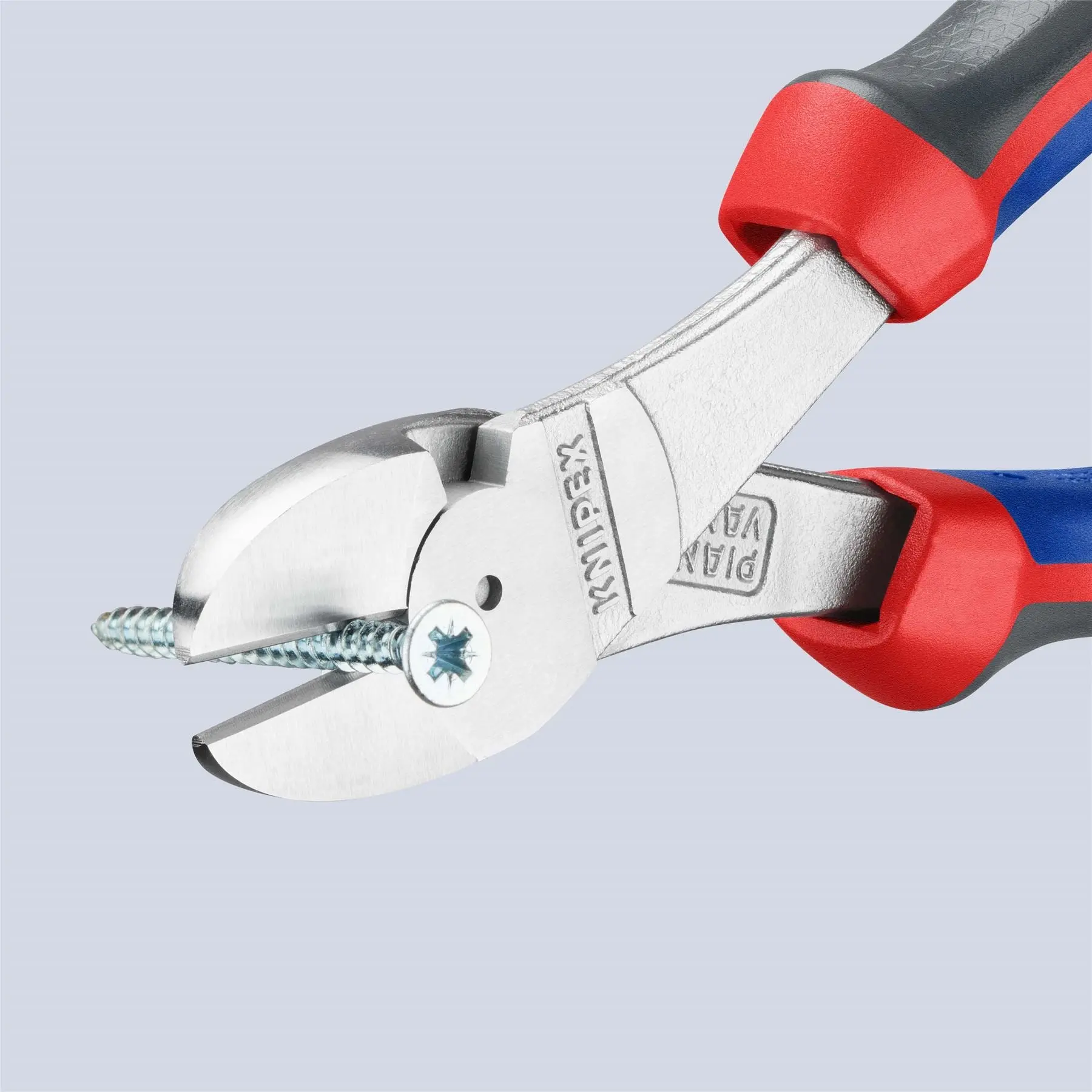KNIPEX High Leverage Diagonal Side Cutting Pliers 180mm Chrome with Comfort Handles 74 05 180 - Image 3