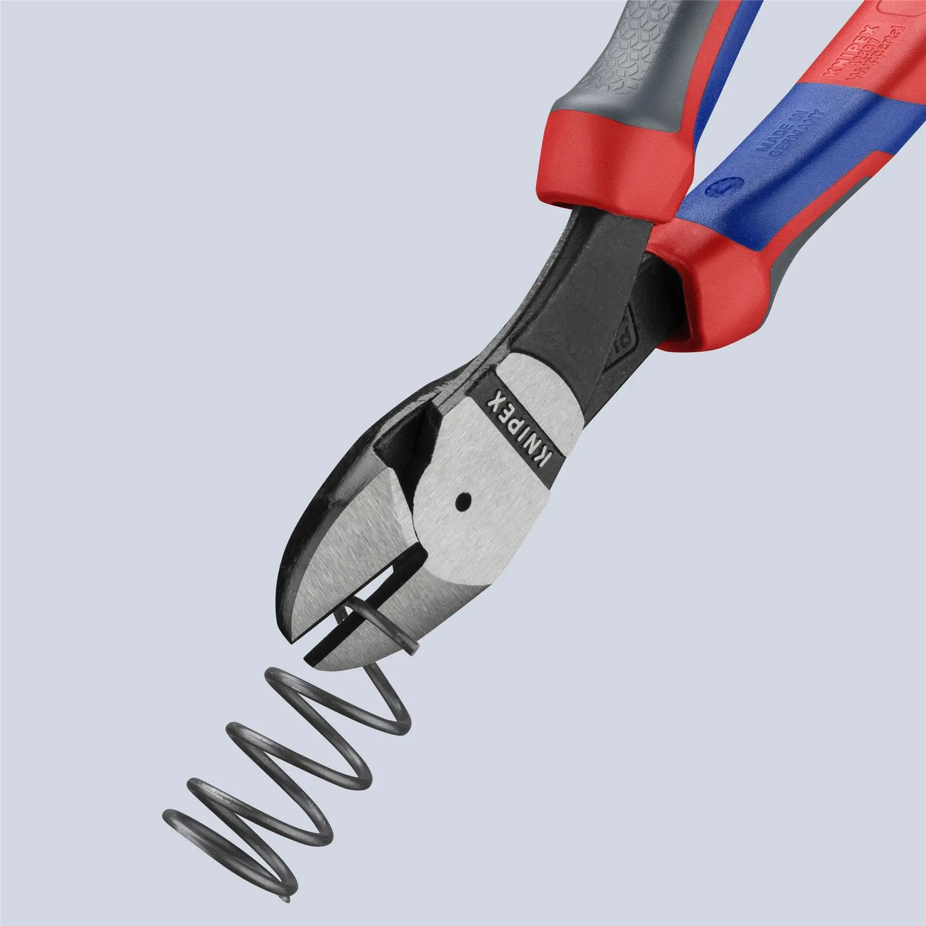 KNIPEX High Leverage Diagonal Side Cutting Pliers 200mm 25° Offset with Comfort Handles 74 22 200 - Image 5