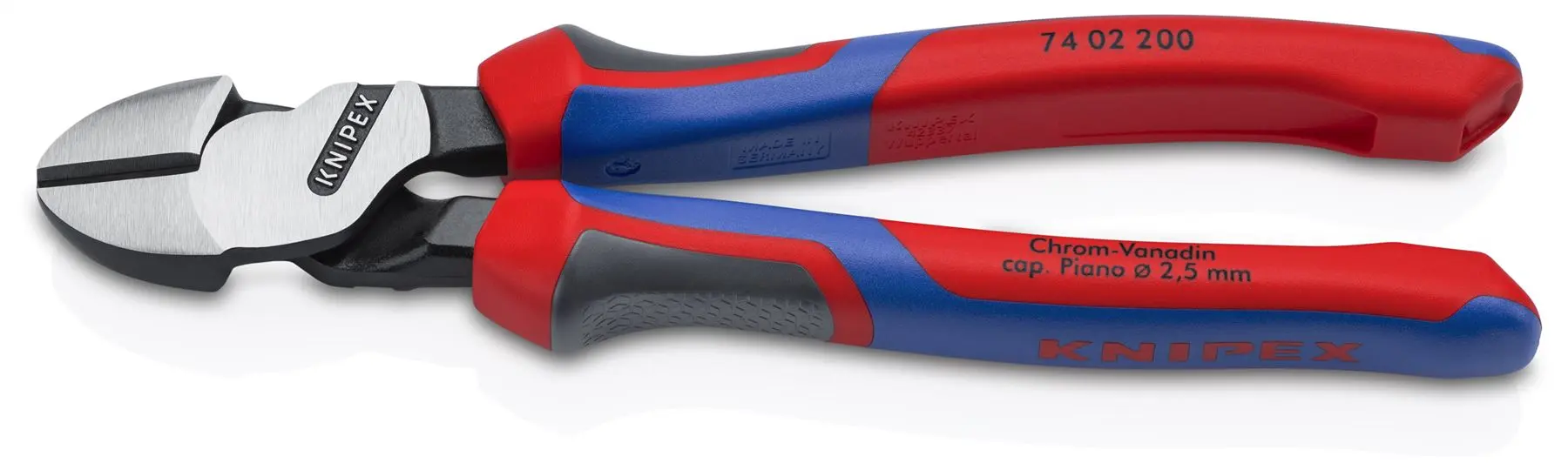 KNIPEX High Leverage Diagonal Side Cutting Pliers 200mm with Comfort Handles 74 02 200 SB