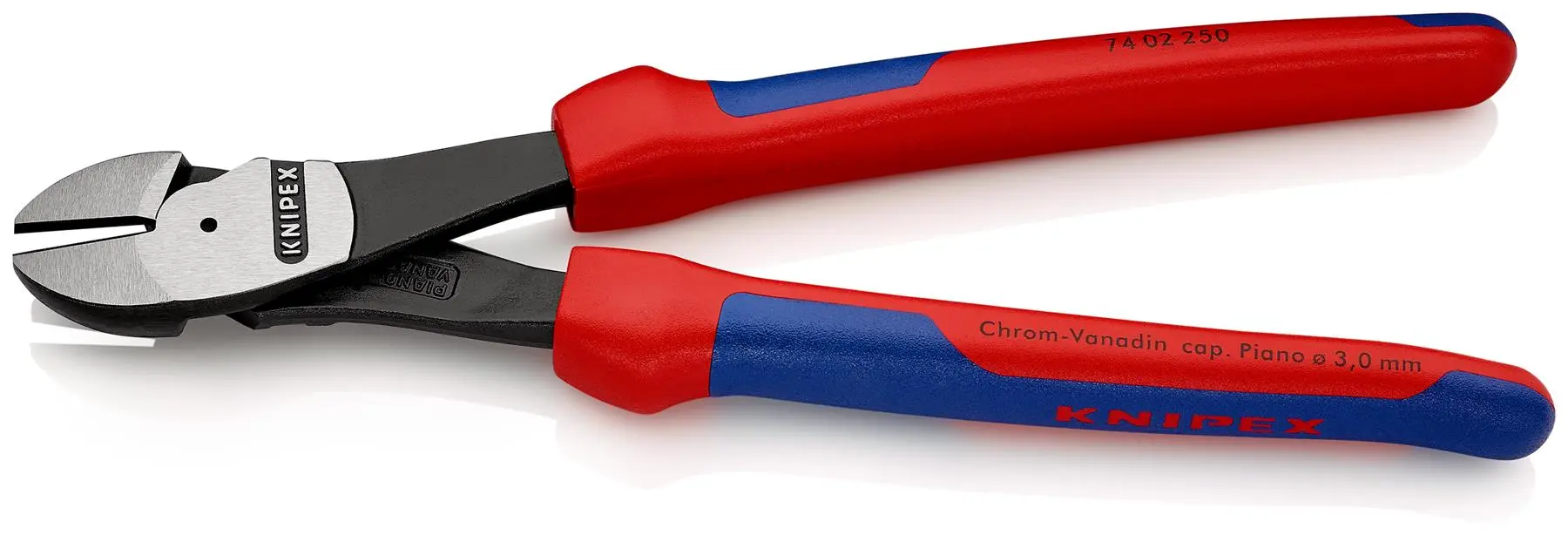 KNIPEX High Leverage Diagonal Side Cutting Pliers 250mm Multi Component Grips 74 02 250 - Image 2