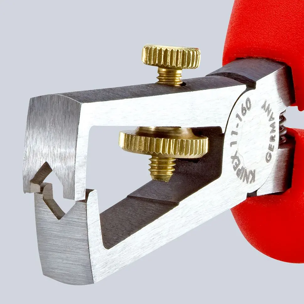 KNIPEX Insulation Stripper with Opening Spring 160mm Plastic Coated 11 01 160 - Image 4