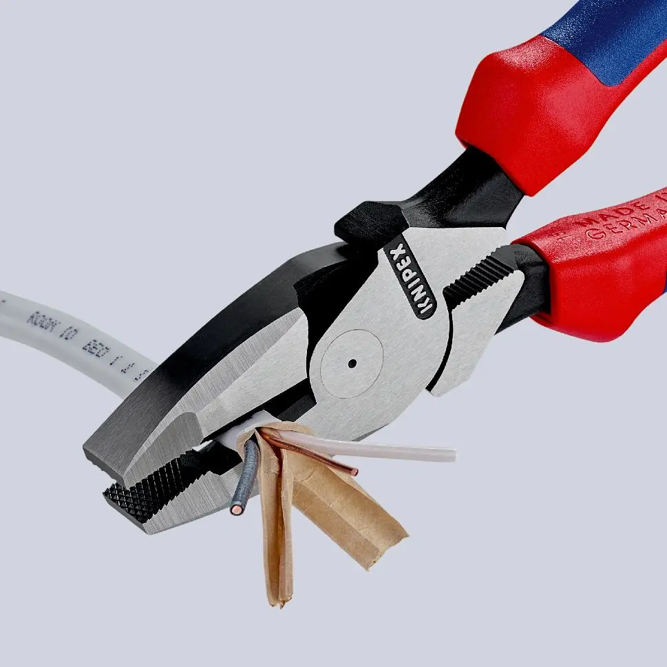 KNIPEX Linemans Pliers American Style 240mm Multi Component Grips 09 02 240 - Image 3