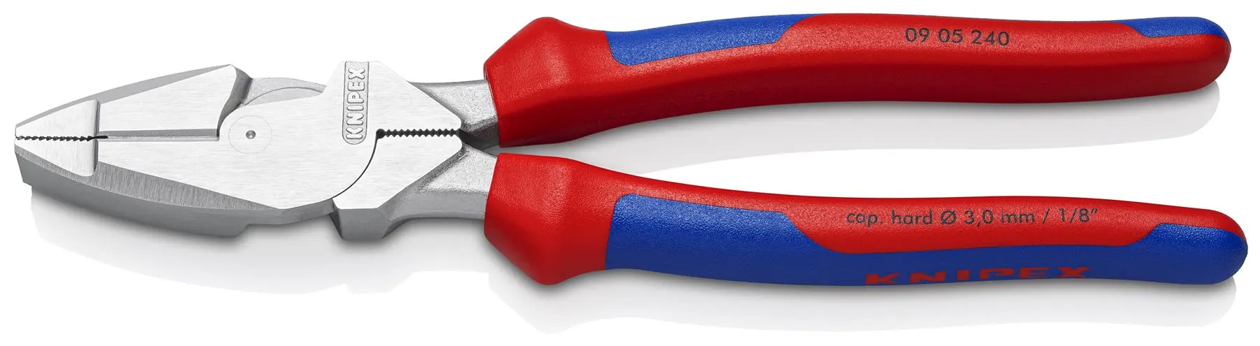 Knipex Linemans Pliers American Style 240mm Multi Component Grips Chrome Plated 09 05 240 - Image 6