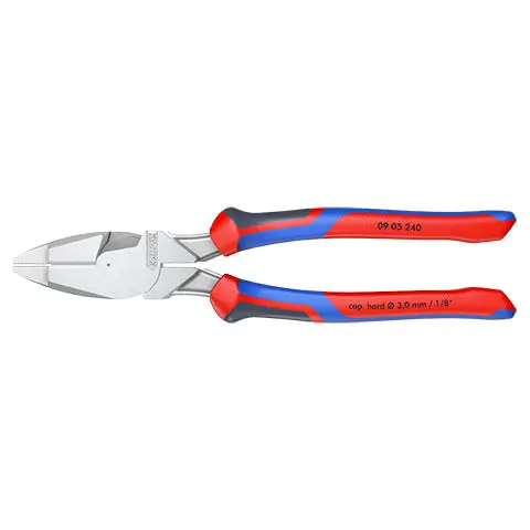 Knipex Linemans Pliers American Style 240mm Multi Component Grips Chrome Plated 09 05 240 - Image 7