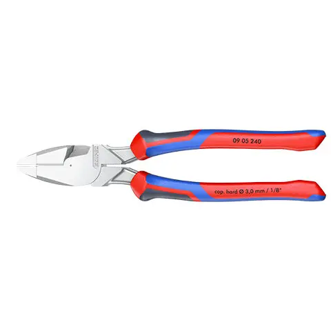 Knipex Linemans Pliers American Style 240mm Multi Component Grips Chrome Plated 09 05 240 - Image 8