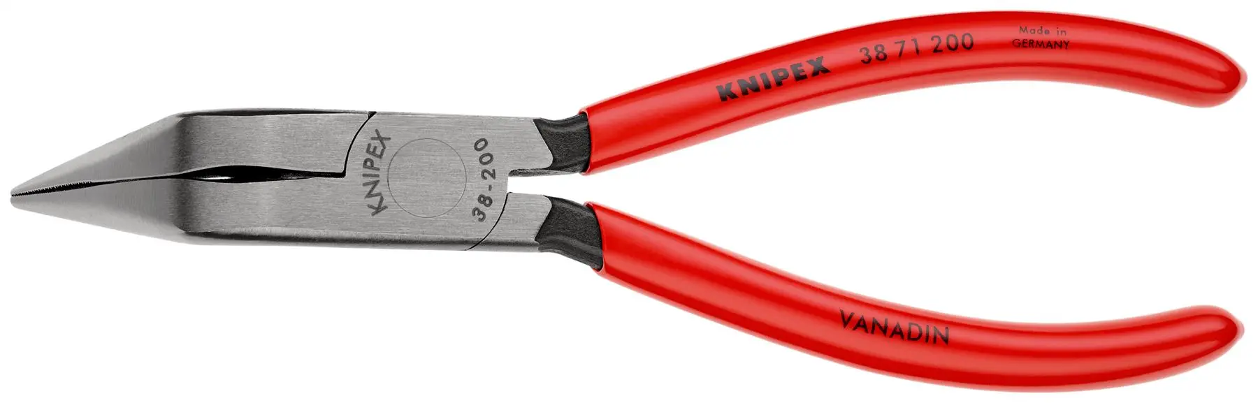 Knipex Mechanics Pliers 200mm 70 Degree Angled Half Round Jaws 38 71 200 - Image 2