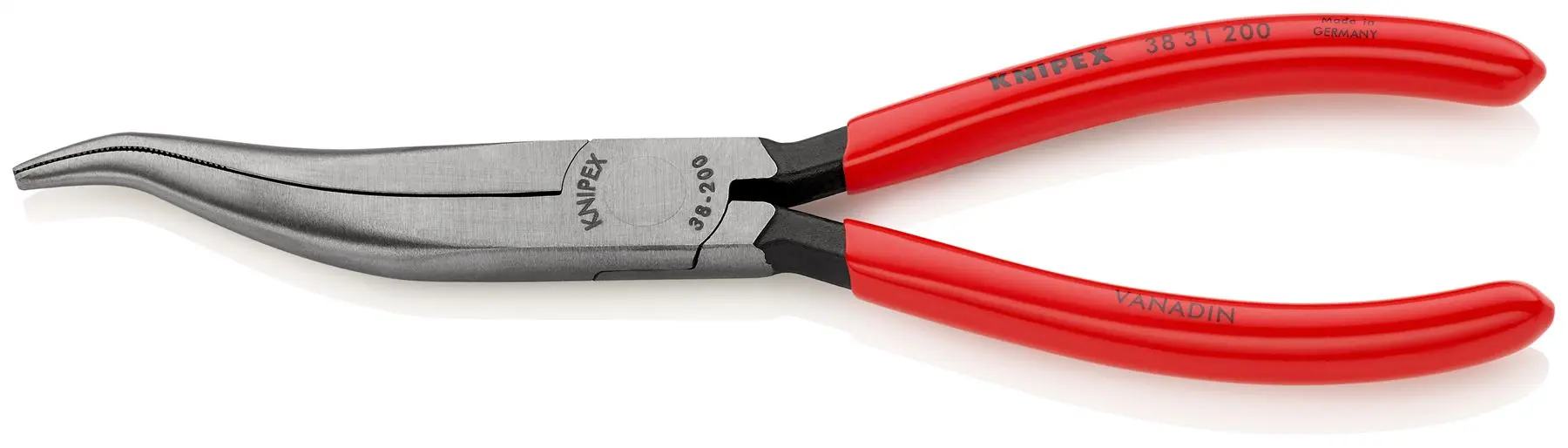 Knipex Mechanics Pliers 200mm Cranked Half Round Jaws 38 31 200