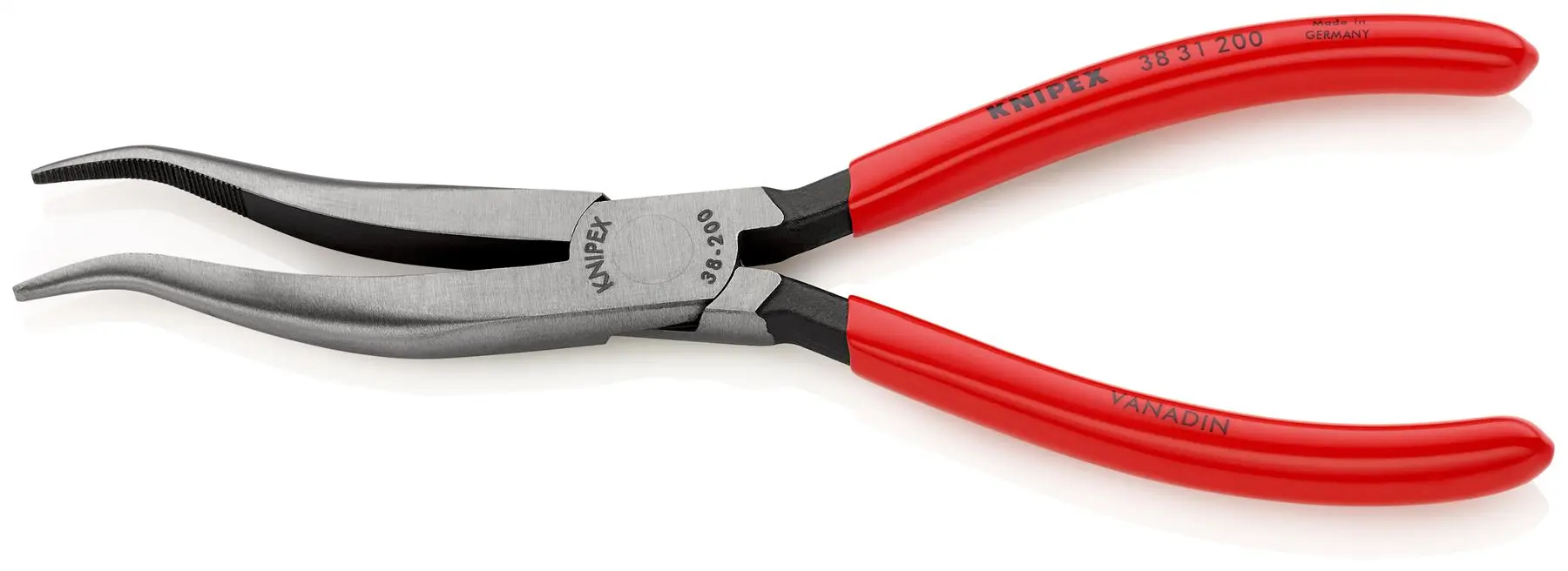 Knipex Mechanics Pliers 200mm Cranked Half Round Jaws 38 31 200 - Image 2