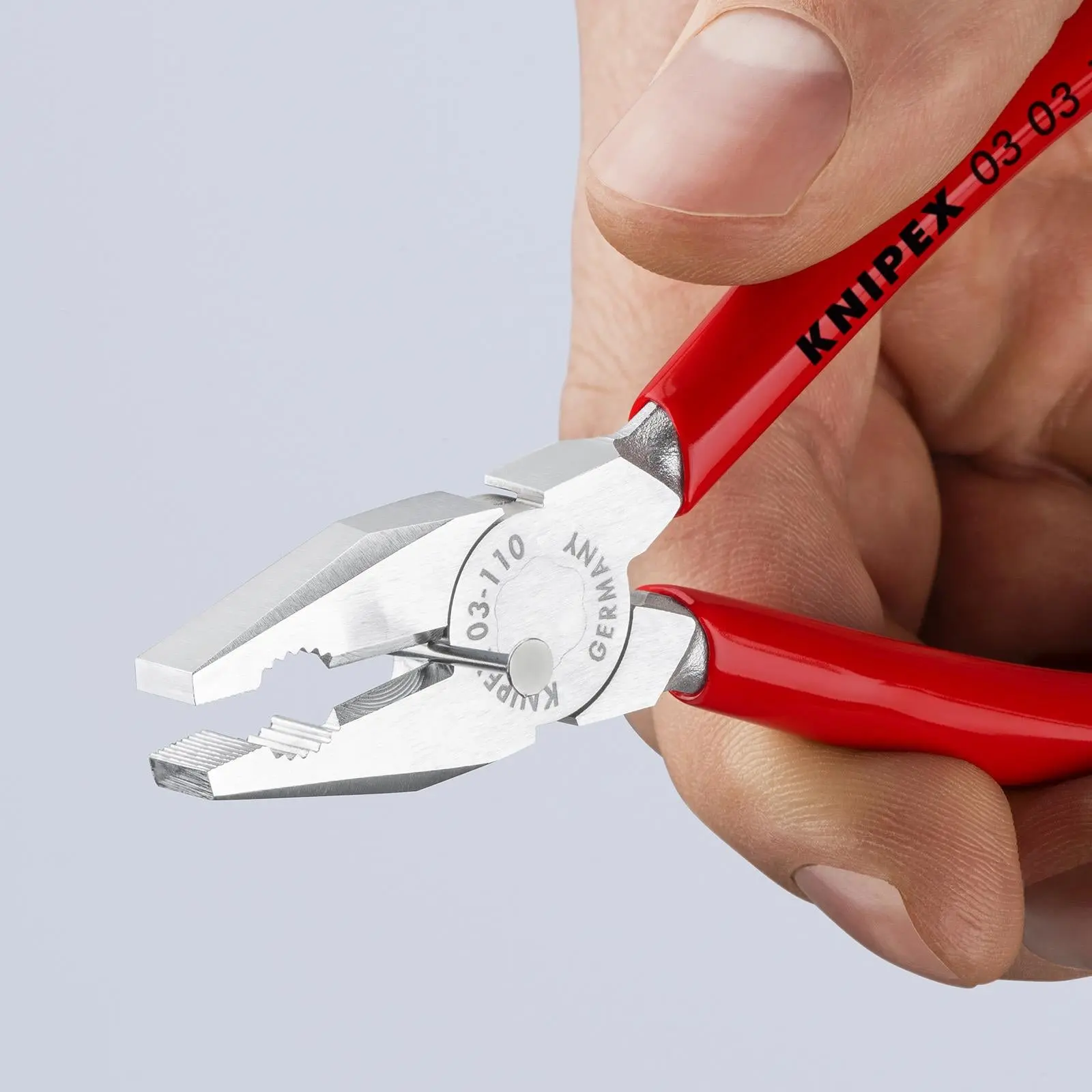 KNIPEX Mini Combination Pliers 110mm Chrome Plated Plastic Coated Handles 03 03 110 - Image 5