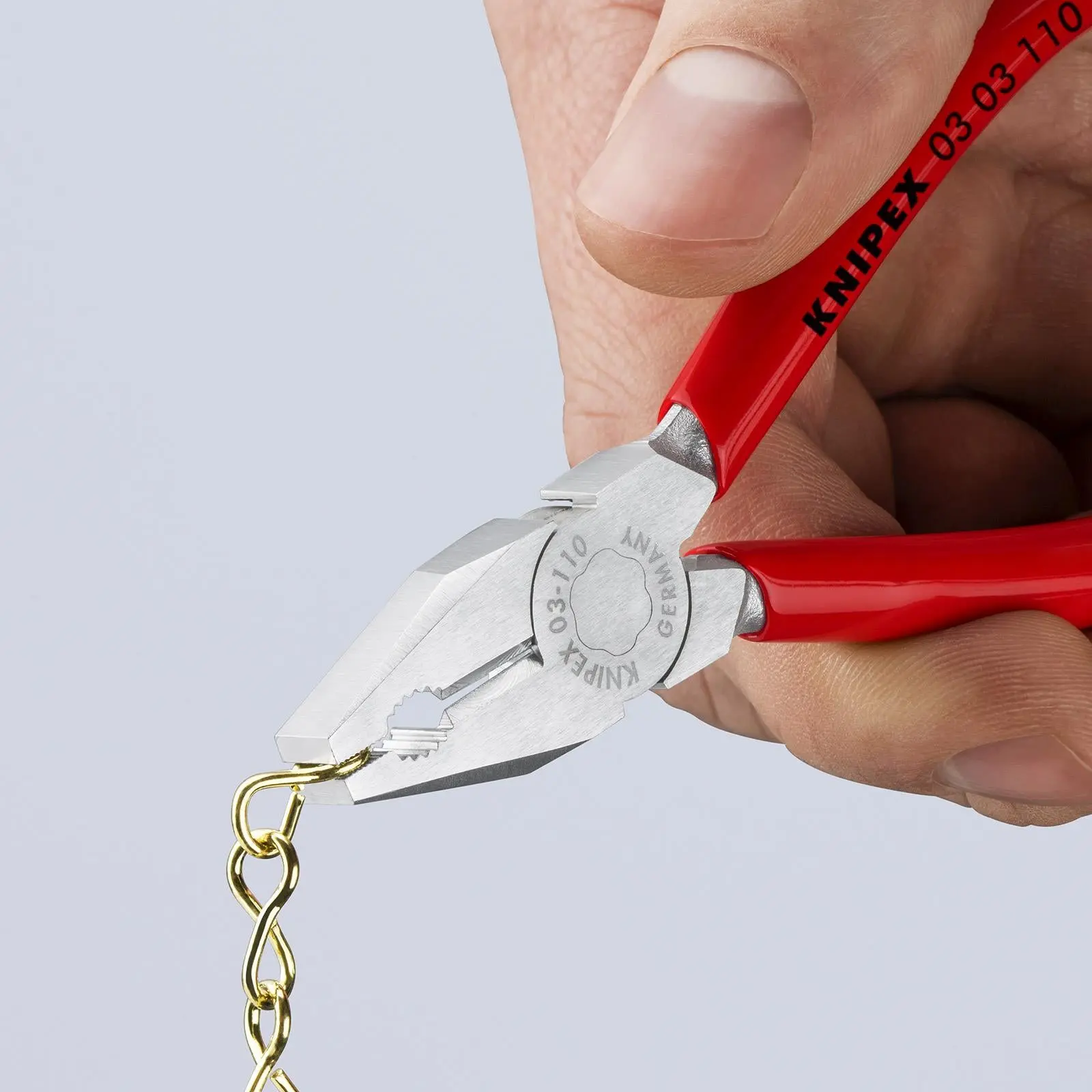 KNIPEX Mini Combination Pliers 110mm Chrome Plated Plastic Coated Handles 03 03 110 - Image 6