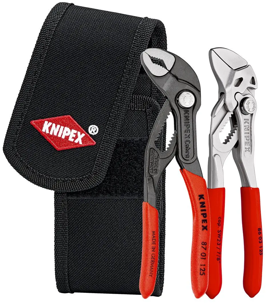 KNIPEX Mini Plier Set in Tool Belt Pouch 2 Pieces Pliers Wrench XS Cobra XS 125mm 00 20 72 V04 - Image 2