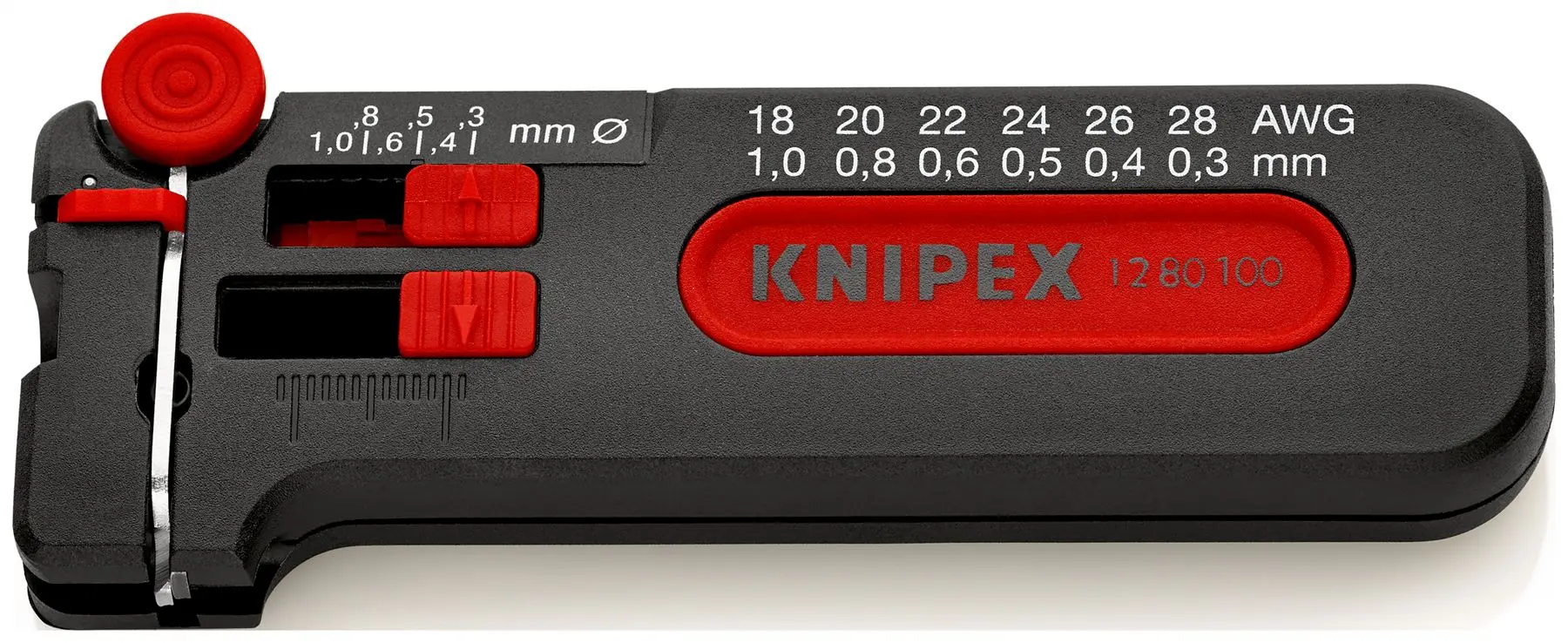KNIPEX Mini Wire Stripper 0.3-1mm with Wire Cutter 12 80 100 SB