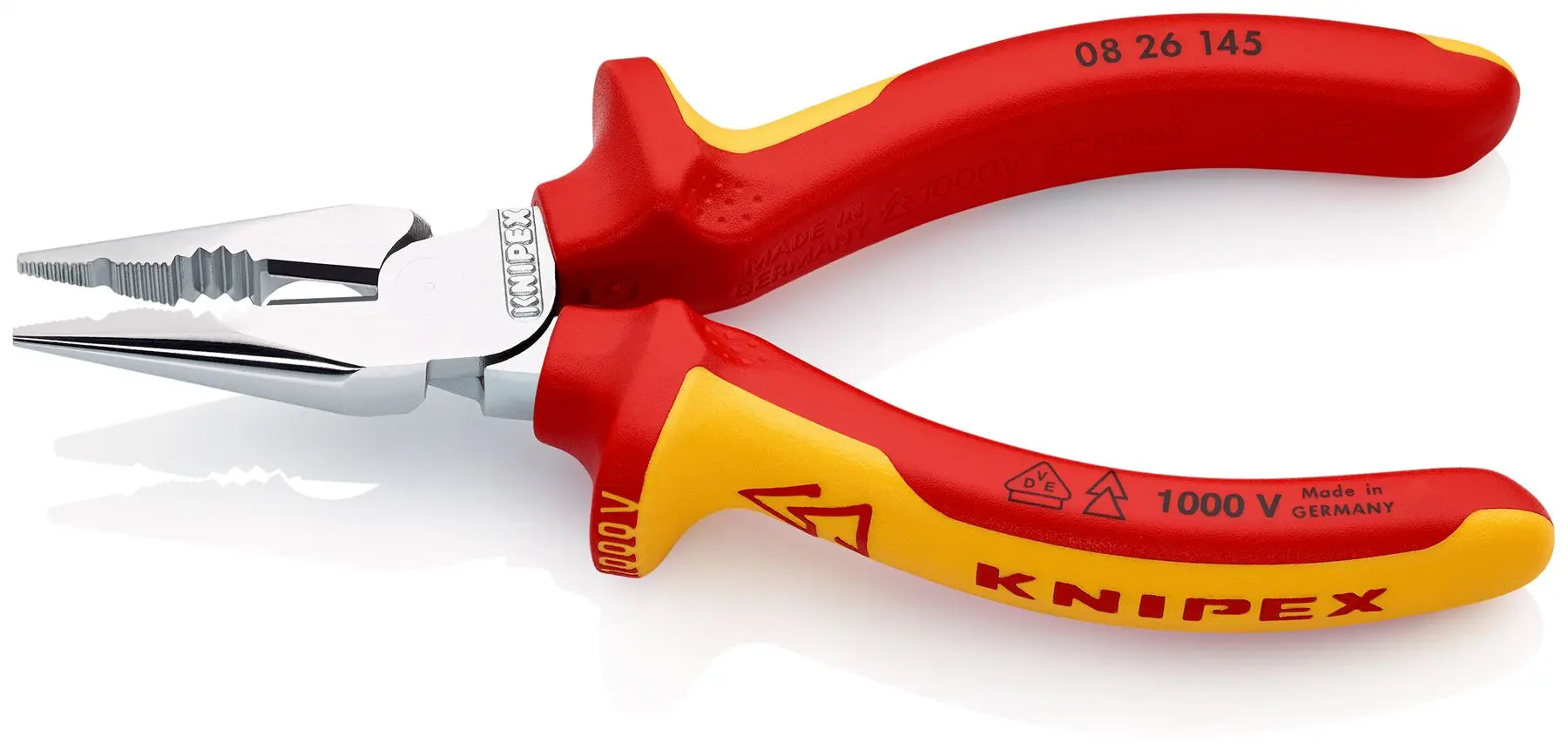 KNIPEX Needle Nose Combination Pliers 145mm VDE Chrome Multi Component Grips 08 26 145 SB - Image 2