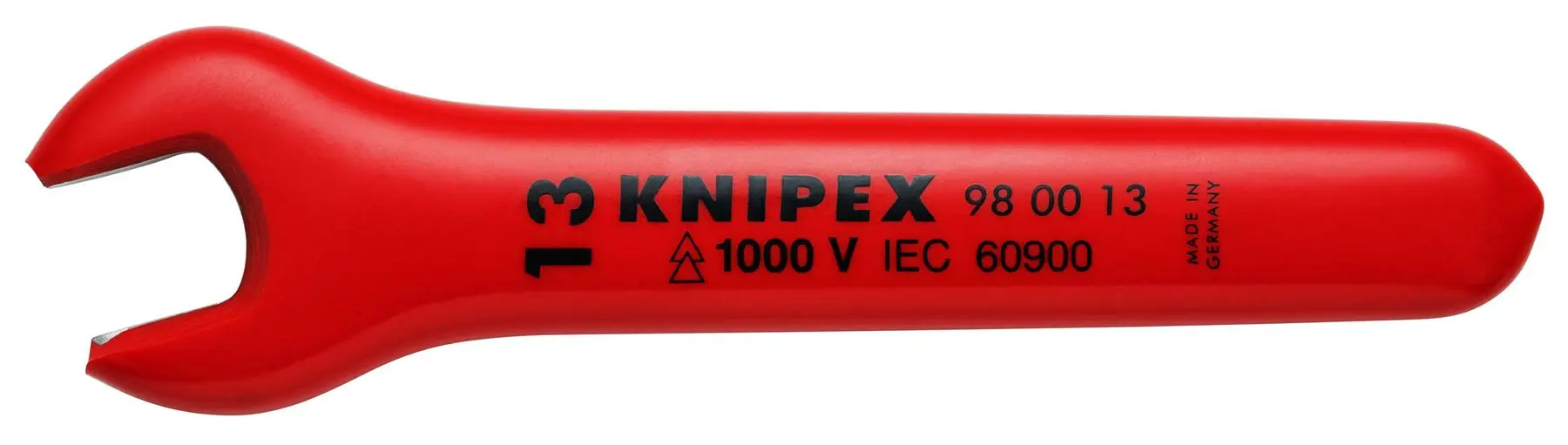 KNIPEX Open End Wrench Spanner 13mm Insulated VDE 1000V 130mm Long 15° Jaw Angle 98 00 13
