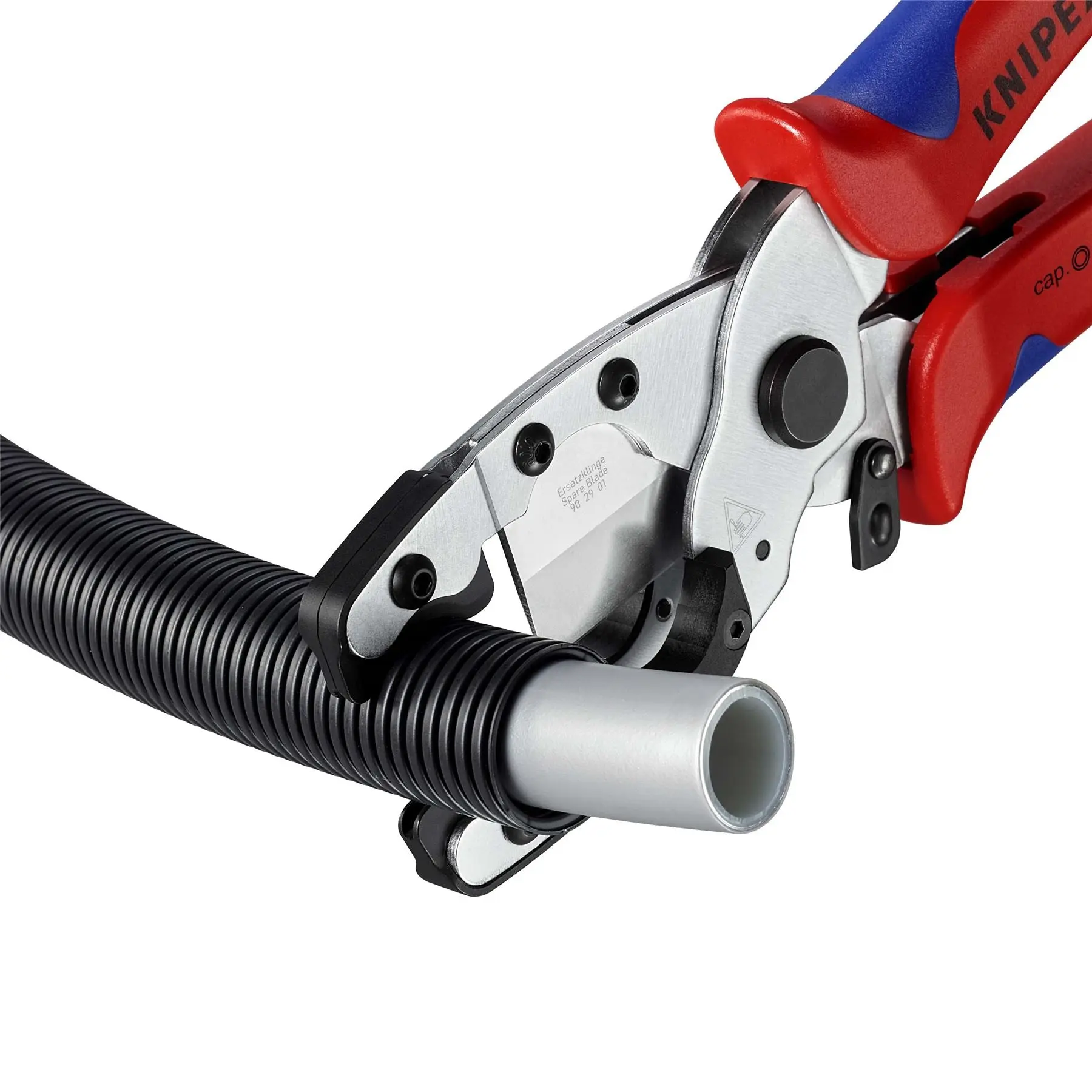 KNIPEX Pipe Cutter for Composite Pipes and Protective Tubes 210mm Multi Component Grips 90 25 20 - Image 6