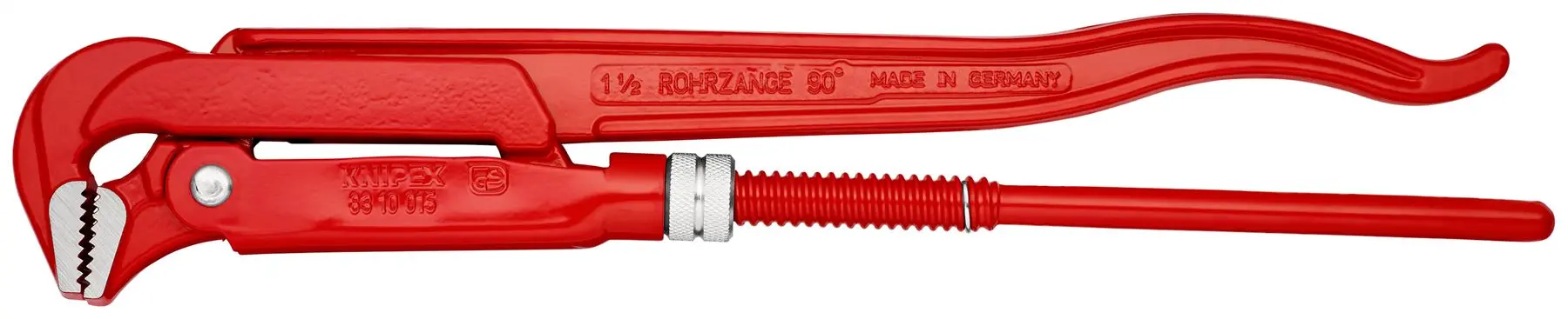 KNIPEX Pipe Wrench 90° Angled Jaws 420mm Swedish Pattern 60mm Capacity 83 10 015