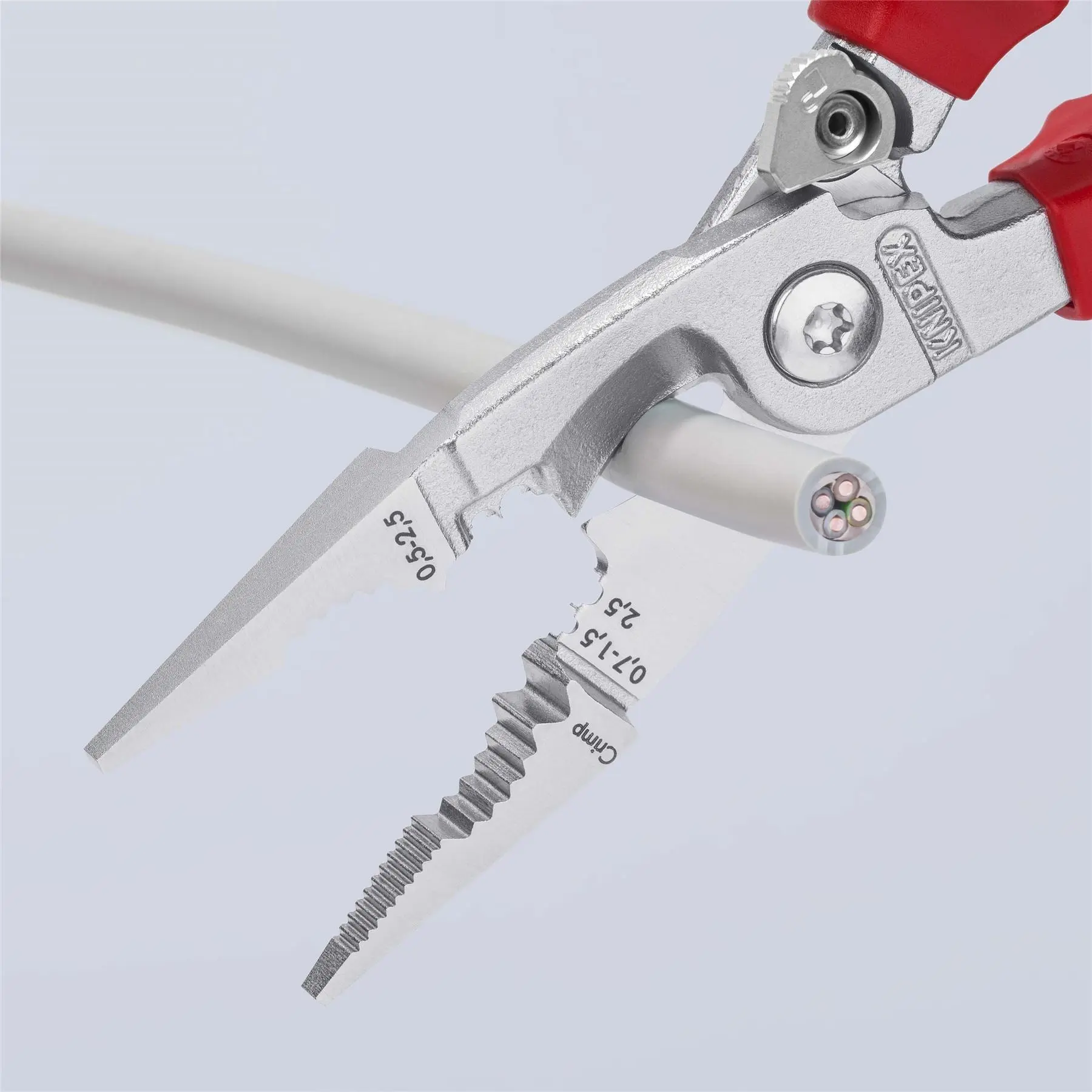 KNIPEX Pliers for Electrical Installation 200mm VDE Chrome Multi Component Grips 13 96 200 SB - Image 3