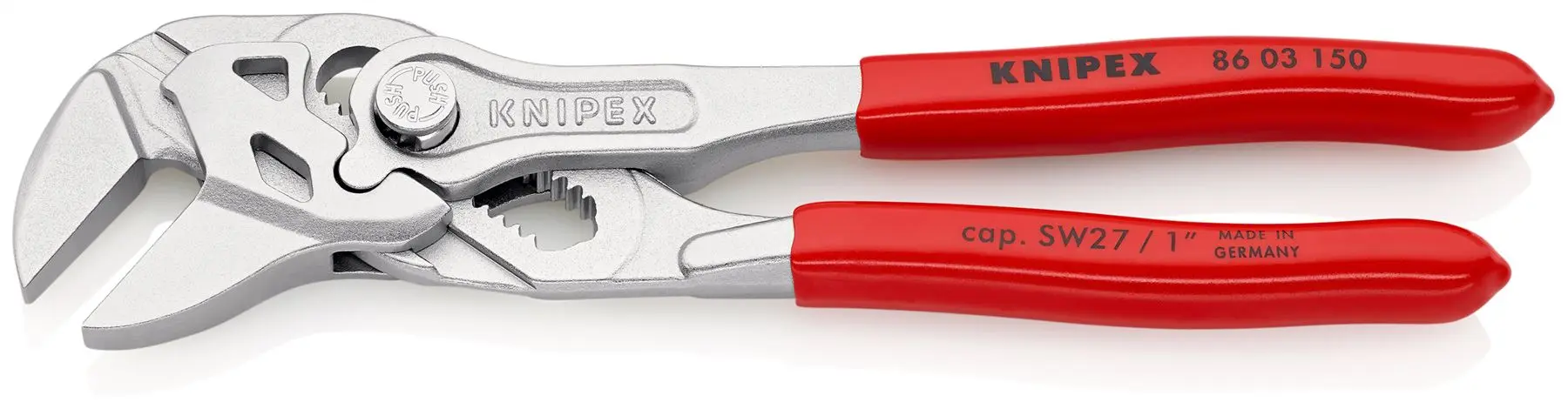 KNIPEX Pliers Wrench Slip Joint Plier 150mm Chrome Plastic Coated Handles 86 03 150 SB - Image 2