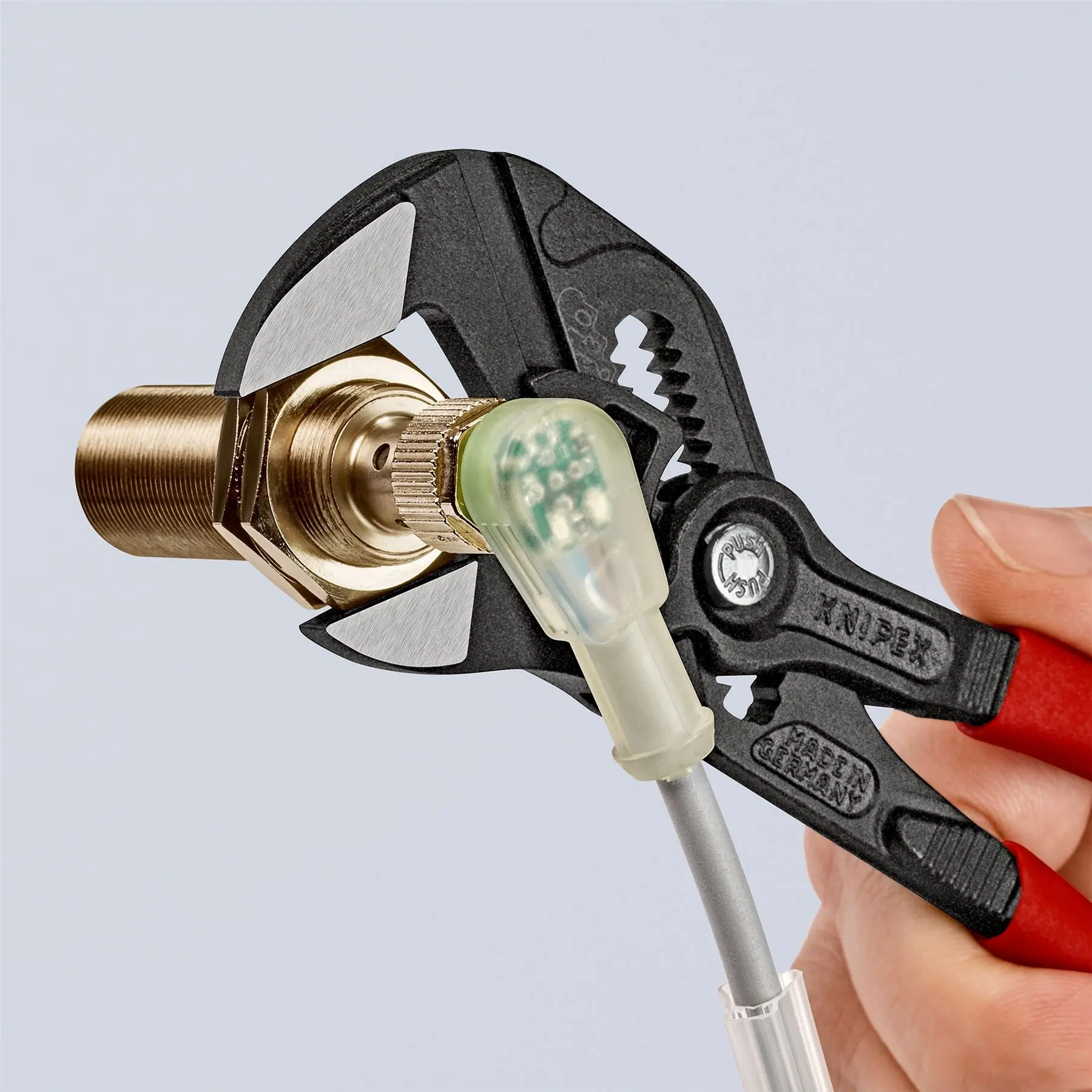 KNIPEX Pliers Wrench Slip Joint Plier 180mm Plastic Coated Handles Non Slip 86 01 180 SB - Image 3