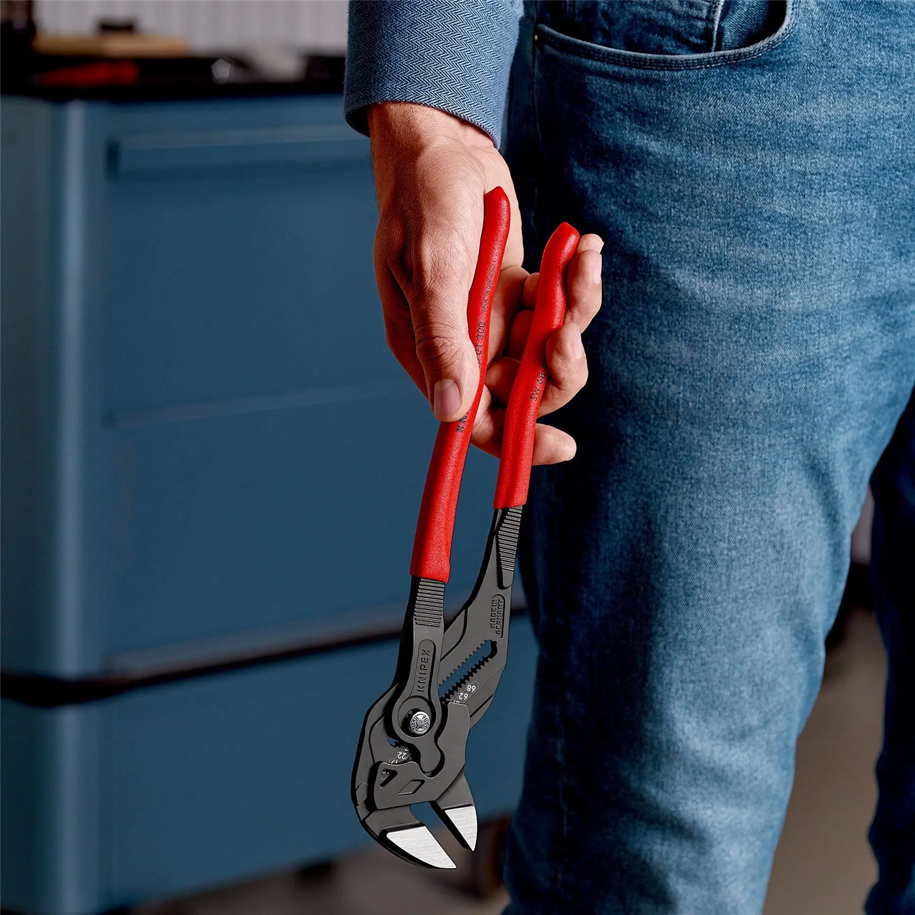 KNIPEX Pliers Wrench Slip Joint Plier 300mm Plastic Coated Handles Non Slip 86 01 300 SB - Image 8
