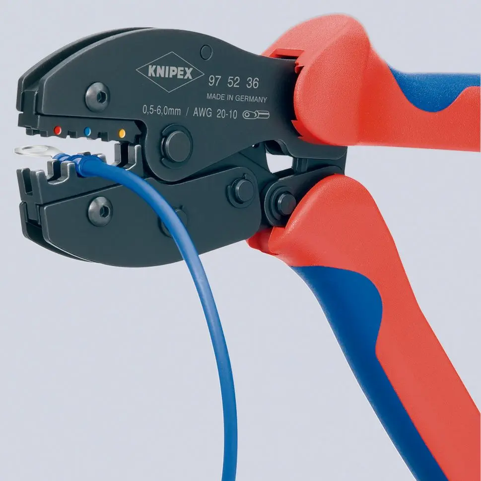 KNIPEX PreciForce Crimping Pliers for Insulated Connectors 0.5-6.0mm² 220mm 97 52 36 SB - Image 3