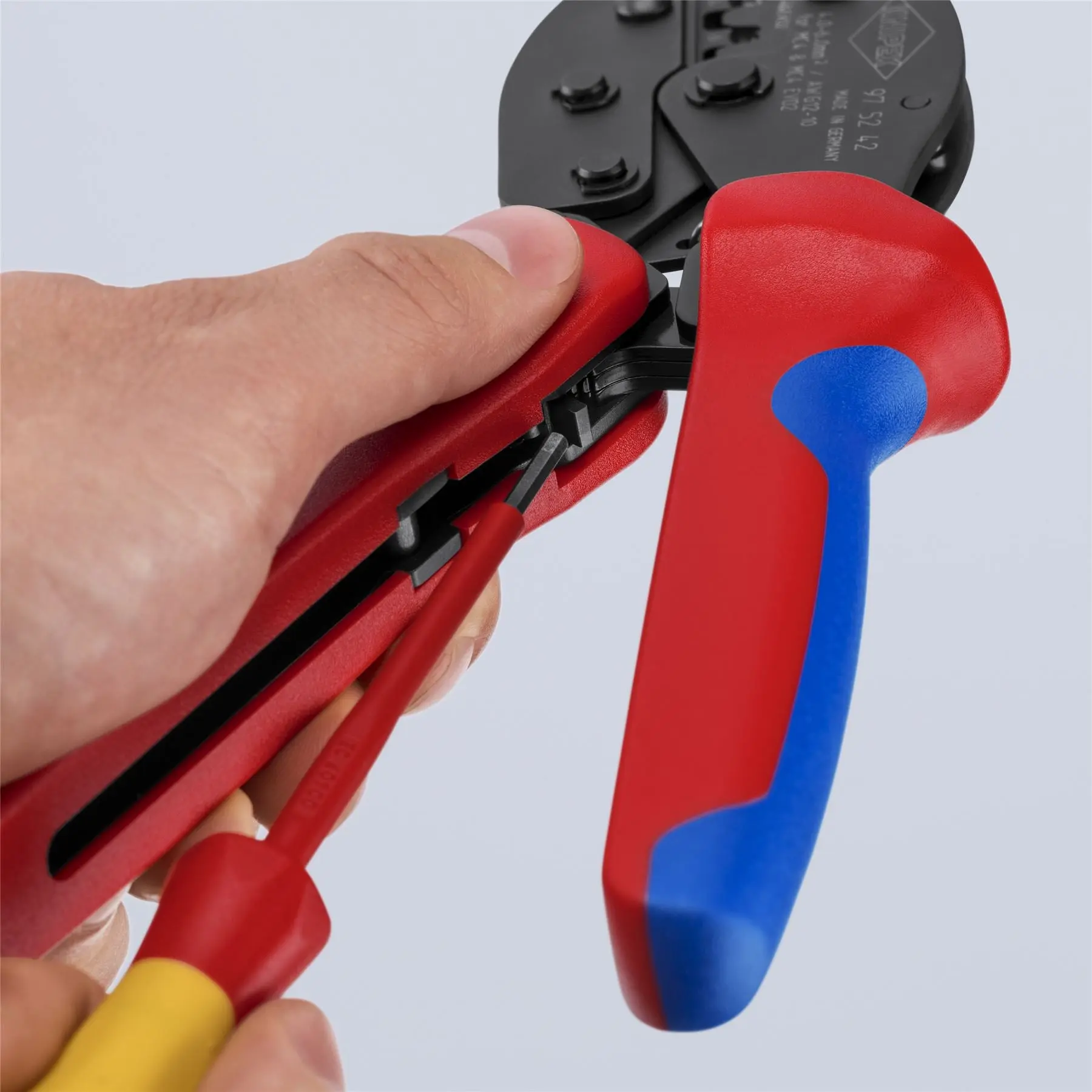KNIPEX PreciForce Crimping Pliers for MC4/MC4 EVO 2 Connectors with Multi Component Grips 220mm 97 52 42 SB - Image 13