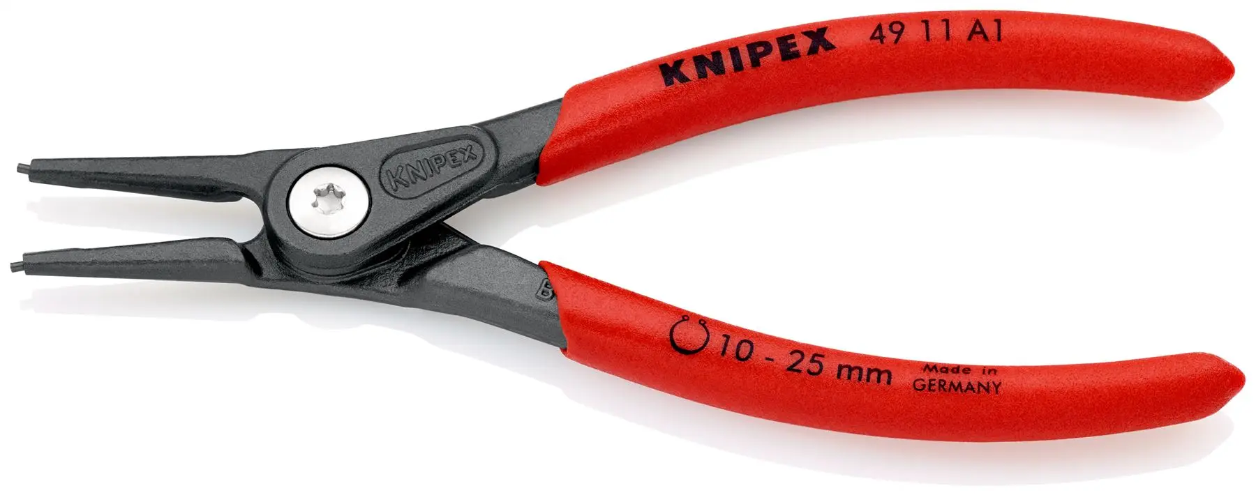 KNIPEX Precision Circlip Pliers for External Circlips on Shafts 140mm 1.3mm Diameter Tips 49 11 A1