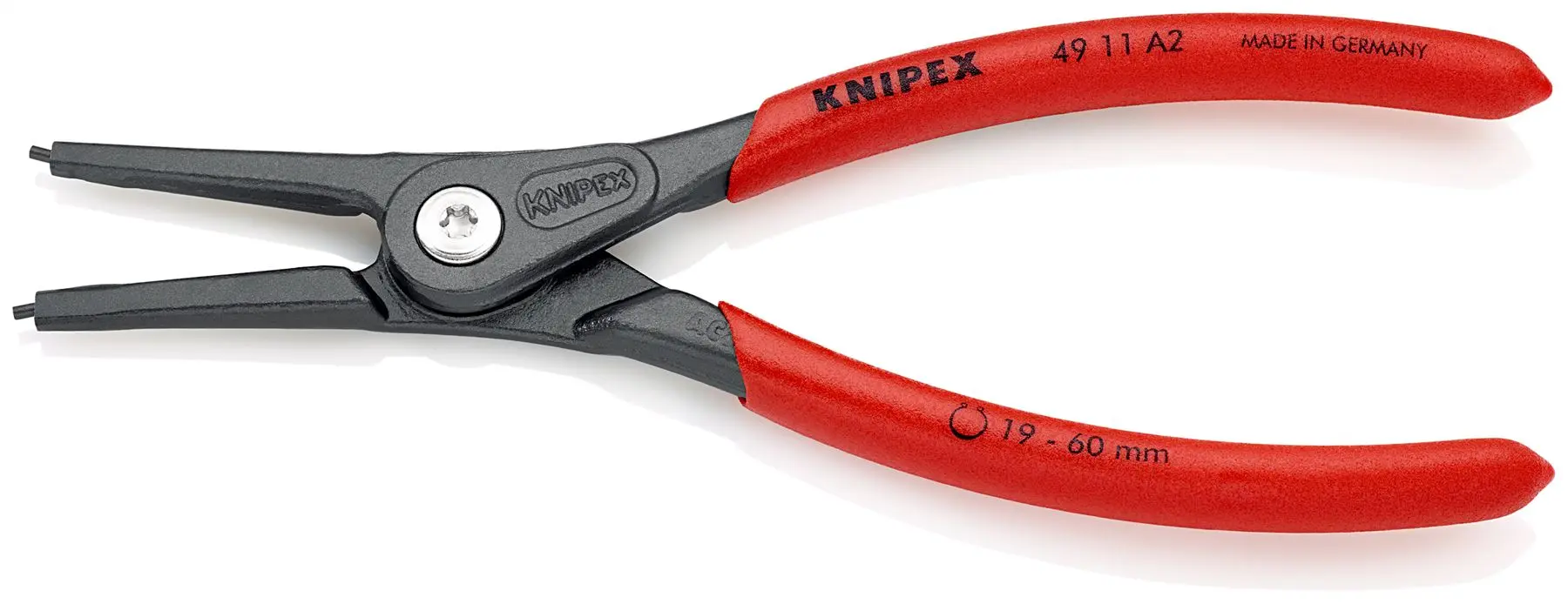 KNIPEX Precision Circlip Pliers for External Circlips on Shafts 180mm 1.8mm Diameter Tips 49 11 A2
